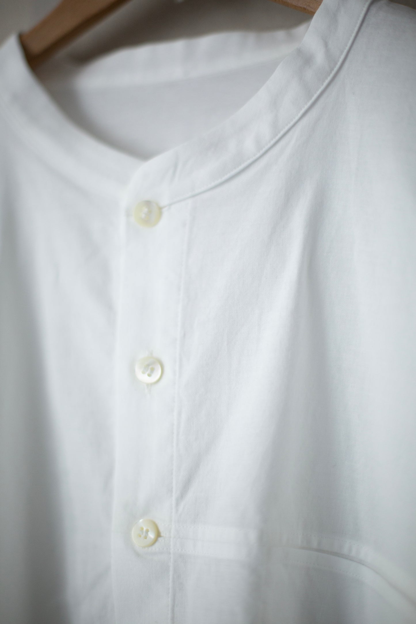 white cotton no collar shirt