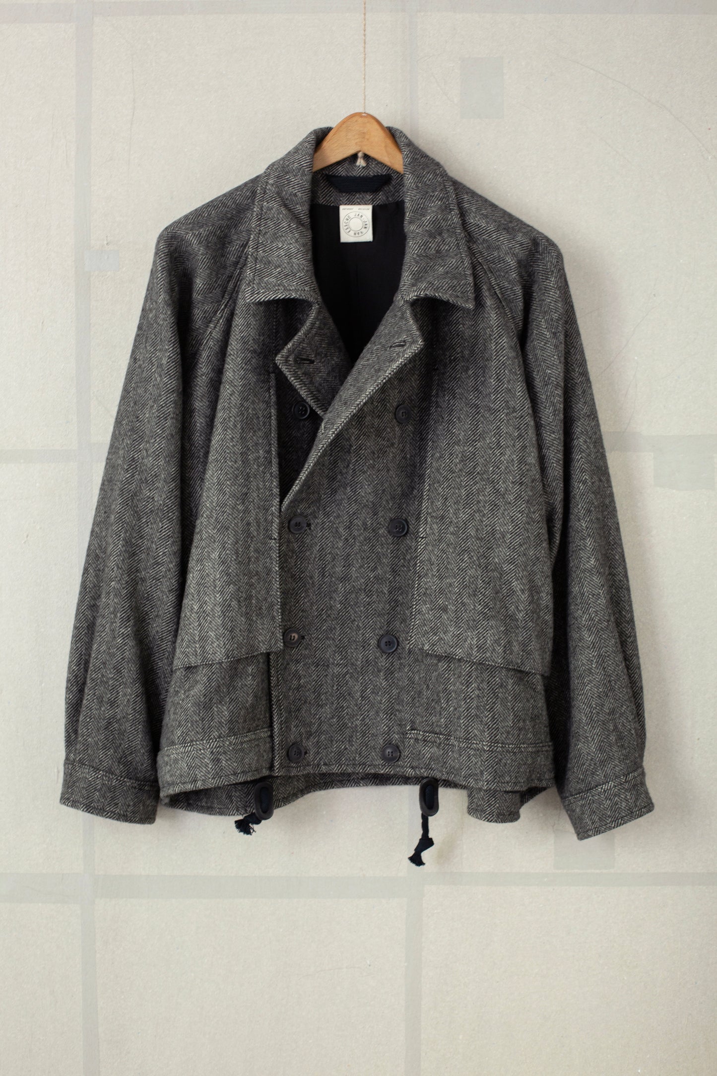 JACKET#58 - HERRINGBONE YAK WOOL BLACK & WHITE