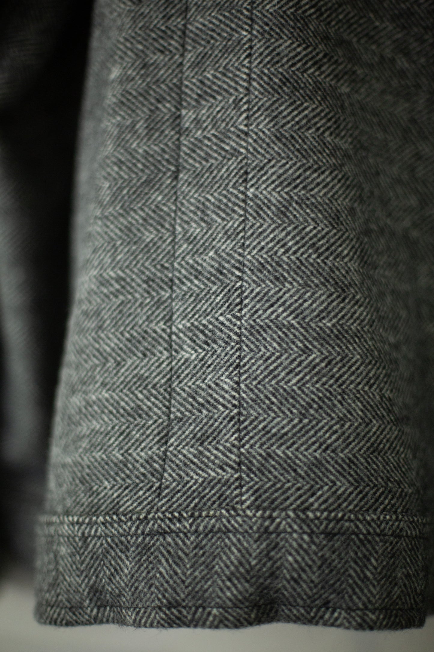 JACKET#58 - HERRINGBONE YAK WOOL BLACK & WHITE
