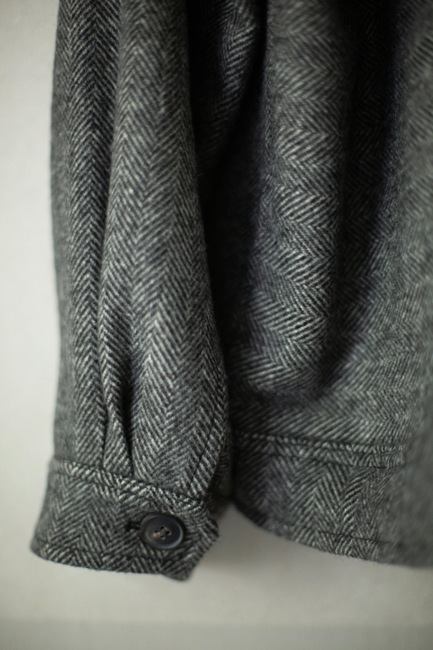 JACKET#58 - HERRINGBONE YAK WOOL BLACK & WHITE
