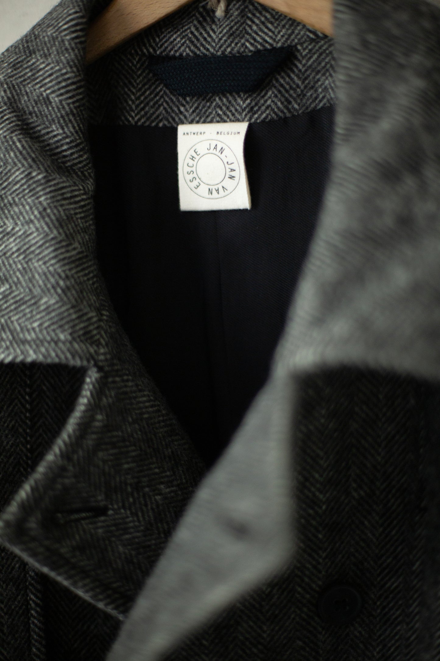 JACKET#58 - HERRINGBONE YAK WOOL BLACK & WHITE