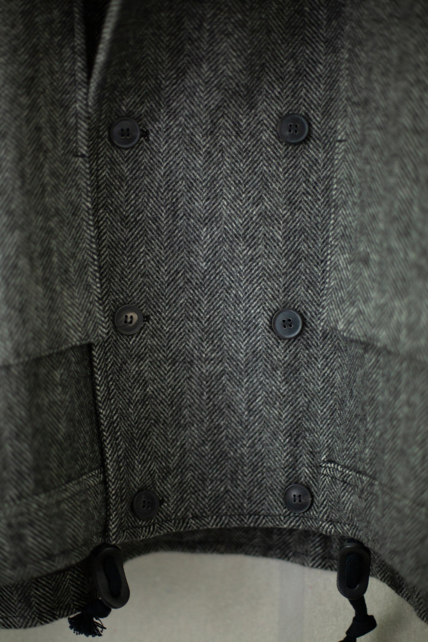 JACKET#58 - HERRINGBONE YAK WOOL BLACK & WHITE