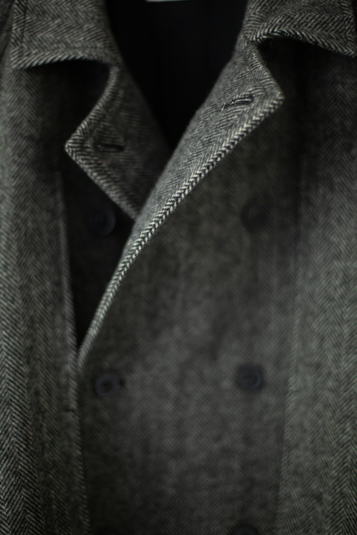 JACKET#58 - HERRINGBONE YAK WOOL BLACK & WHITE