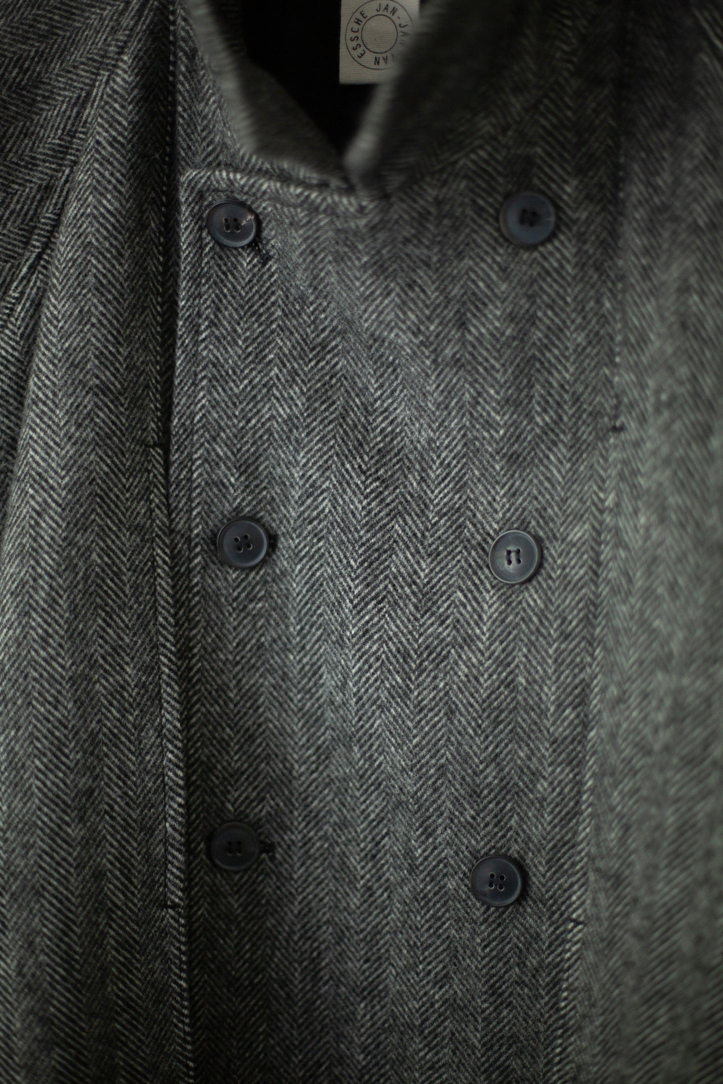JACKET#58 - HERRINGBONE YAK WOOL BLACK & WHITE
