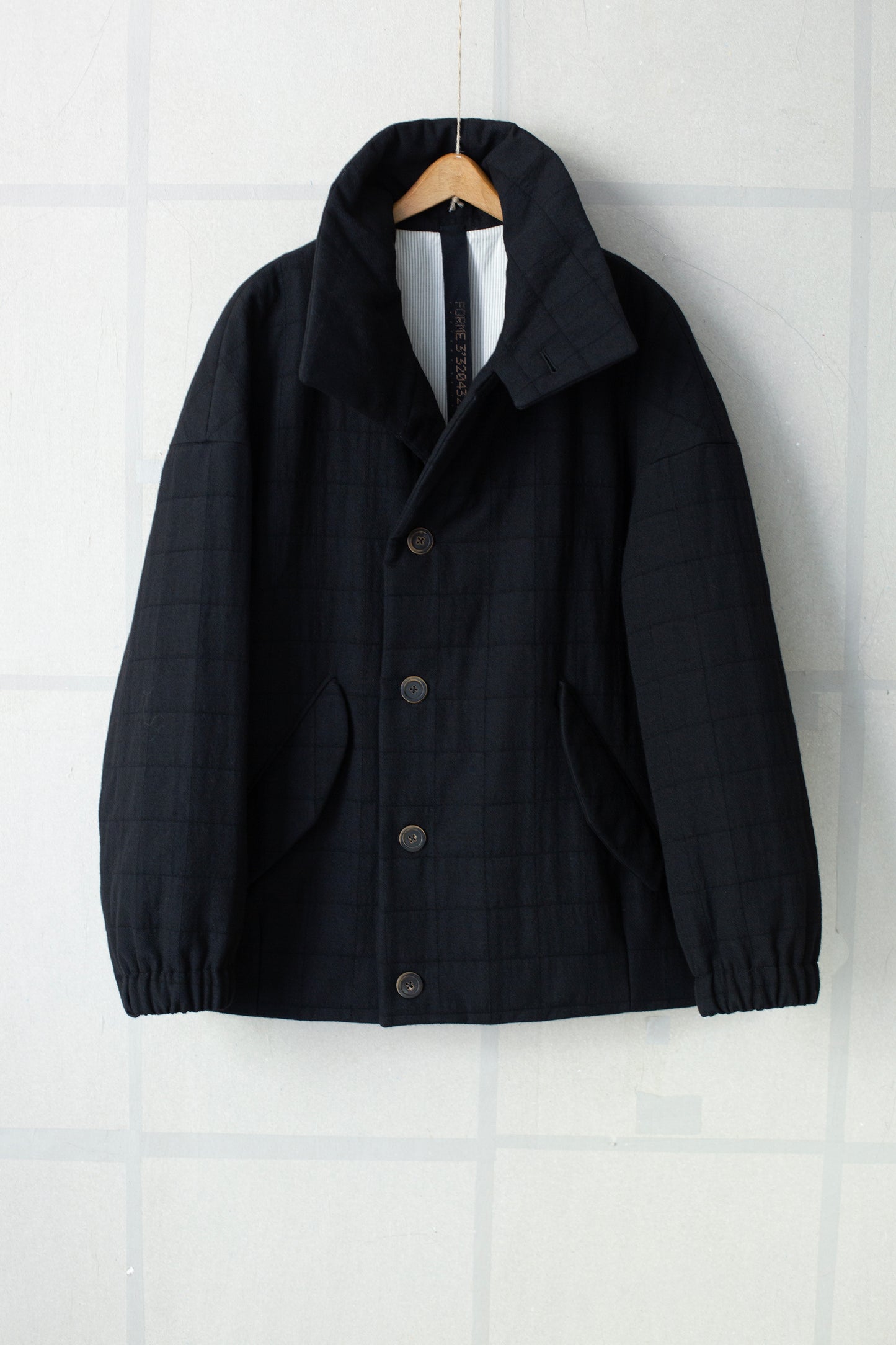 Black Padded Bomber Coat