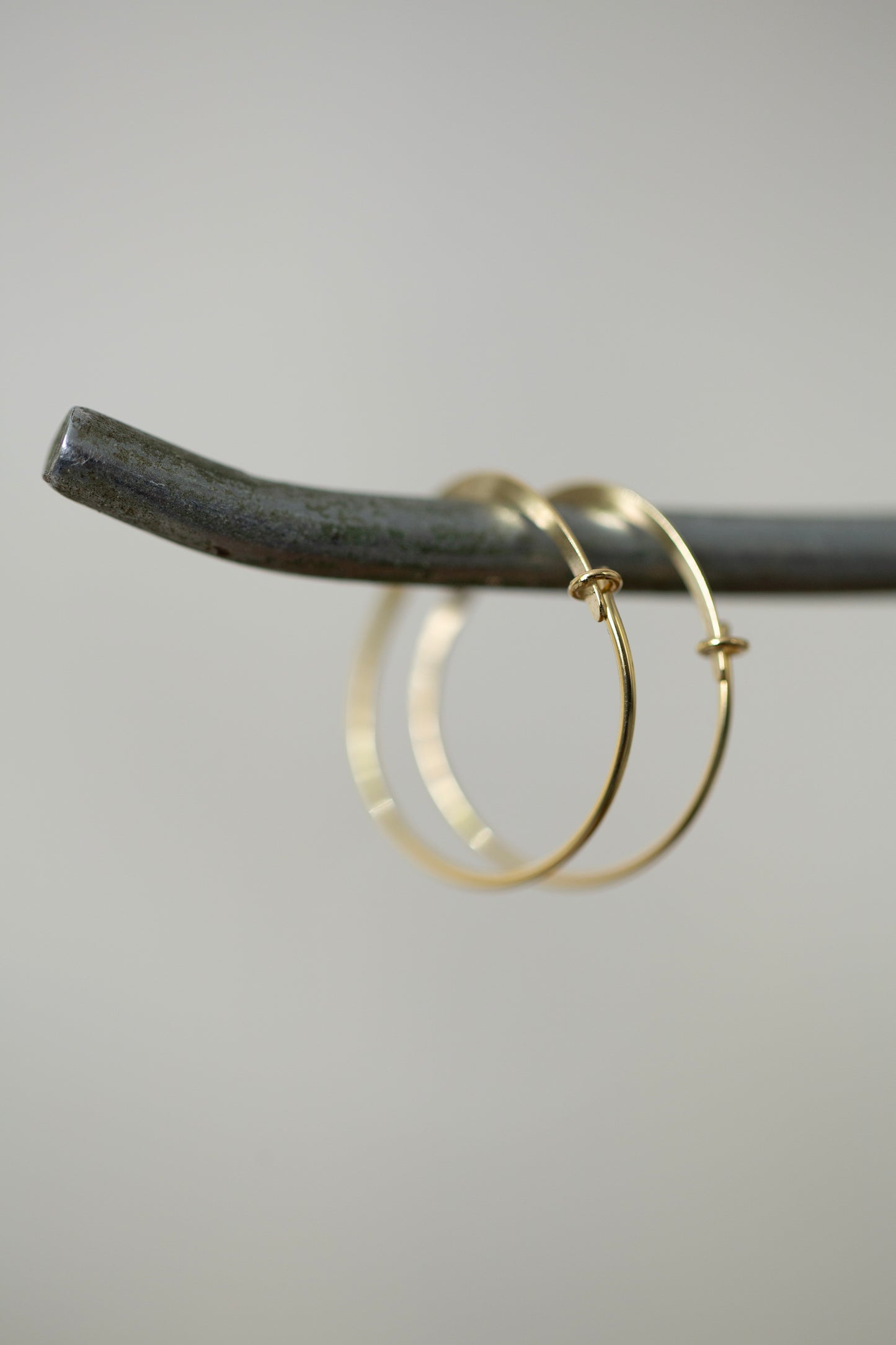 Pair Of Gold Hand Forged Earrings
