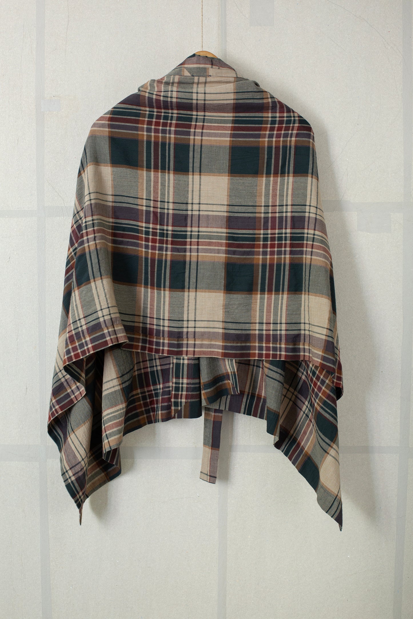 SCARF#33 - MADRAS II SAND-GREEN-BURGUNDY