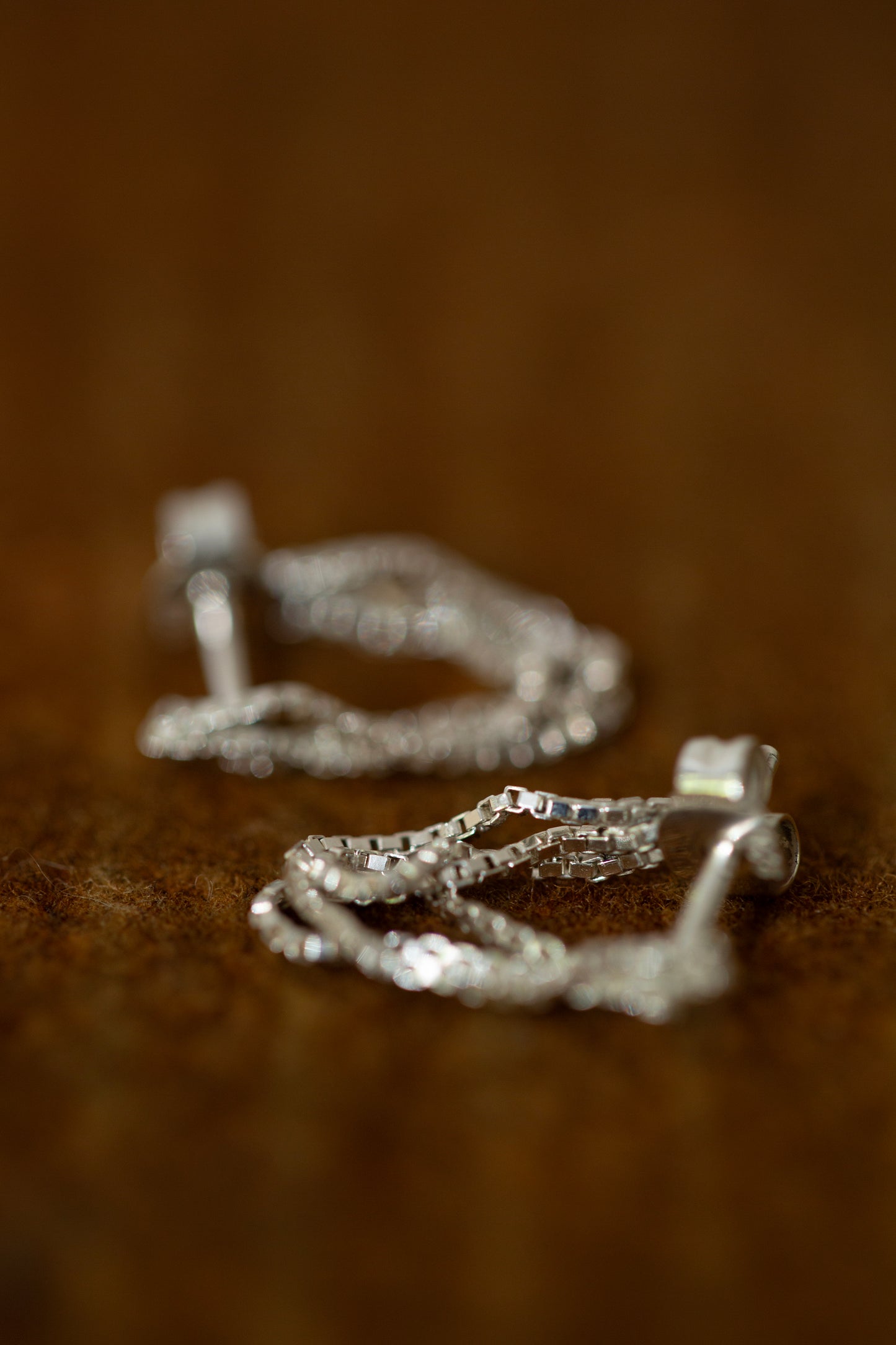 Pair Of Silver Chain Earrings S