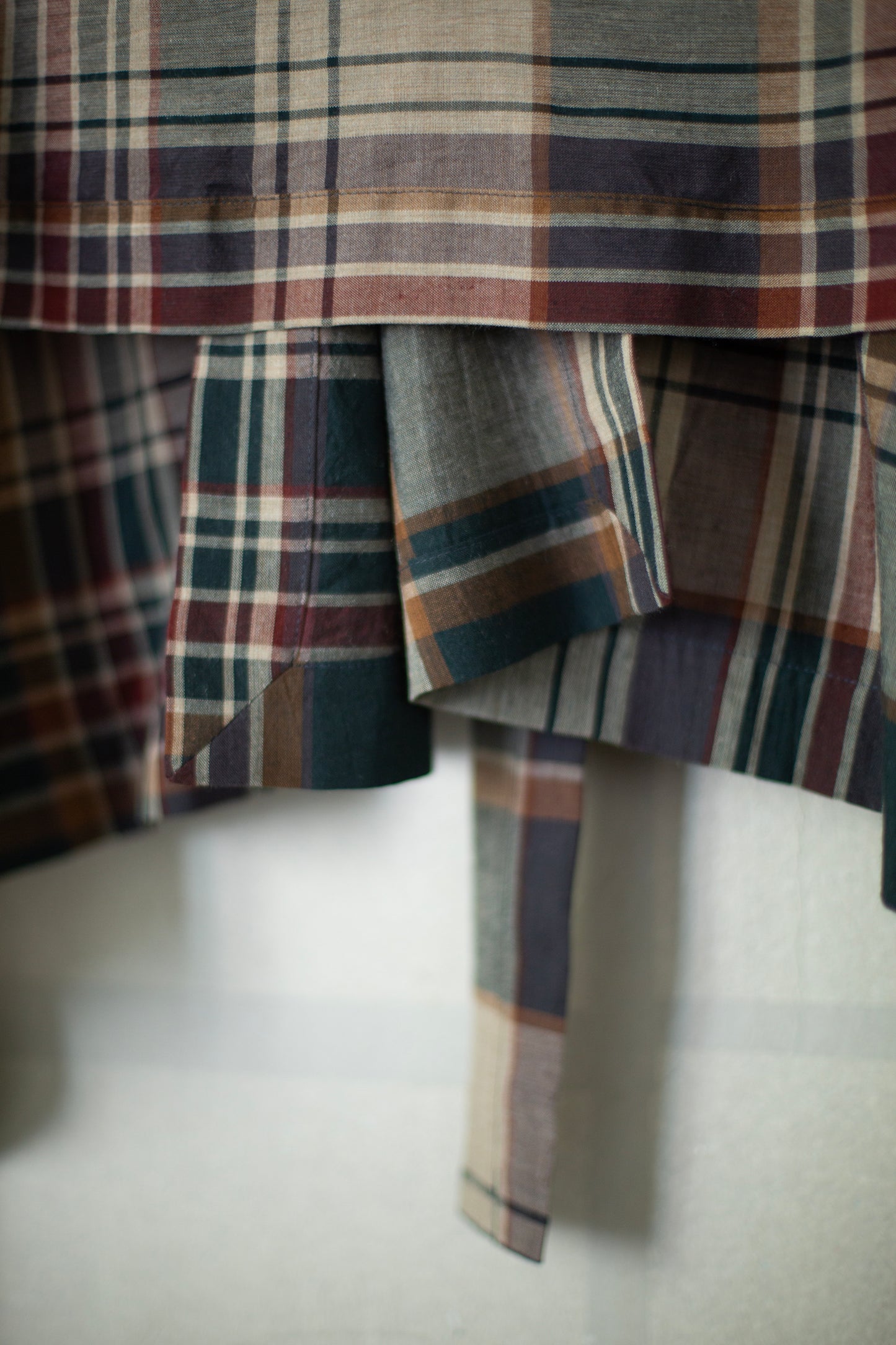 SCARF#33 - MADRAS II SAND-GREEN-BURGUNDY