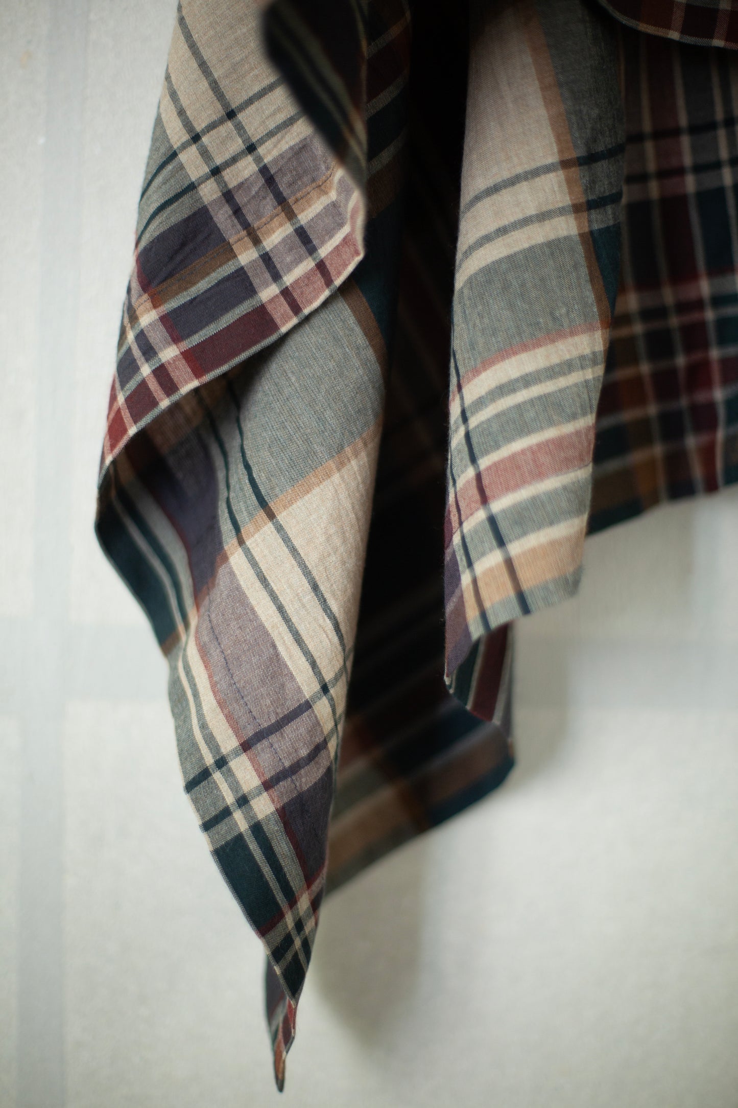 SCARF#33 - MADRAS II SAND-GREEN-BURGUNDY
