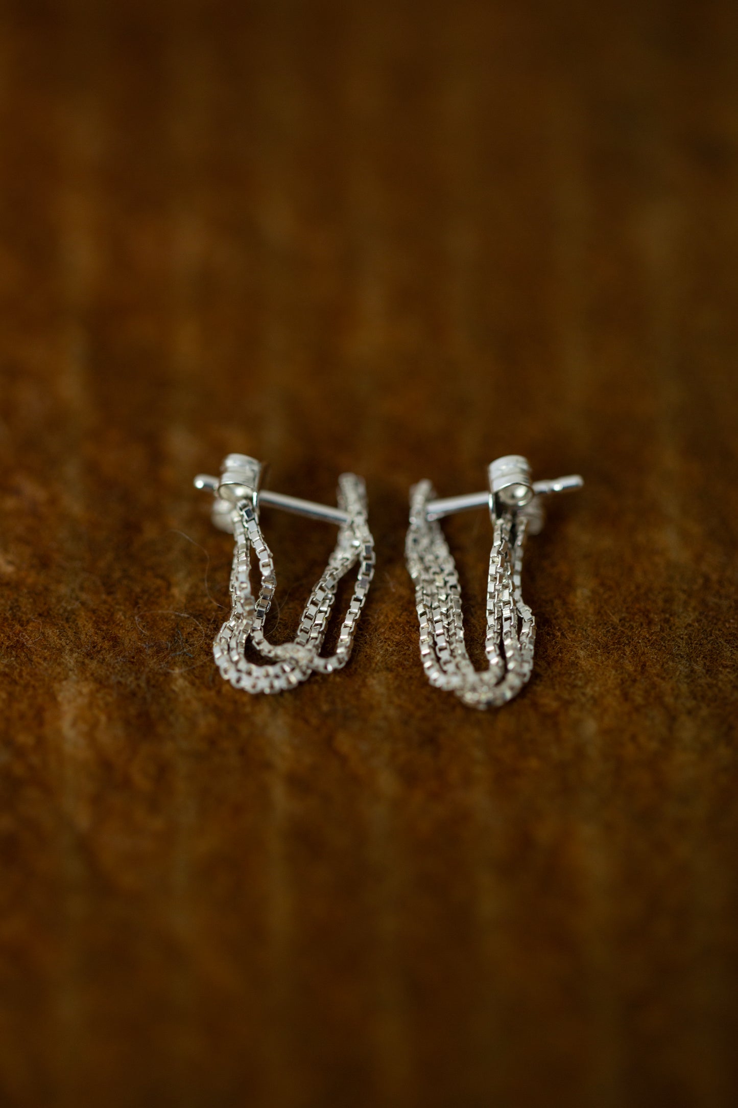 Pair Of Silver Chain Earrings S