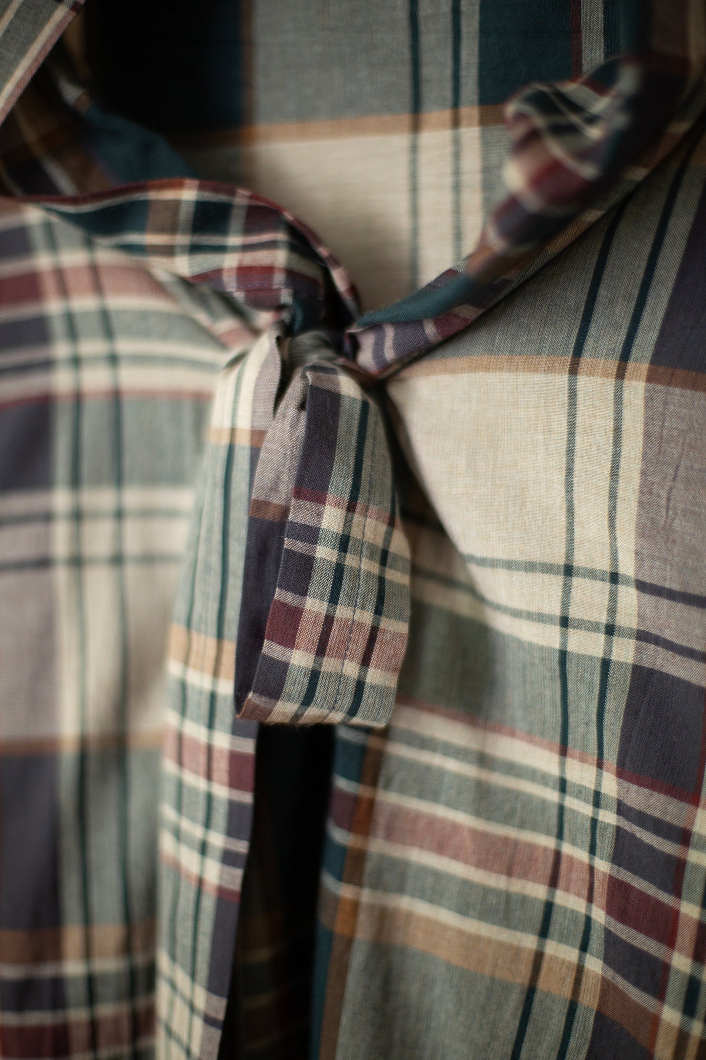 SCARF#33 - MADRAS II SAND-GREEN-BURGUNDY