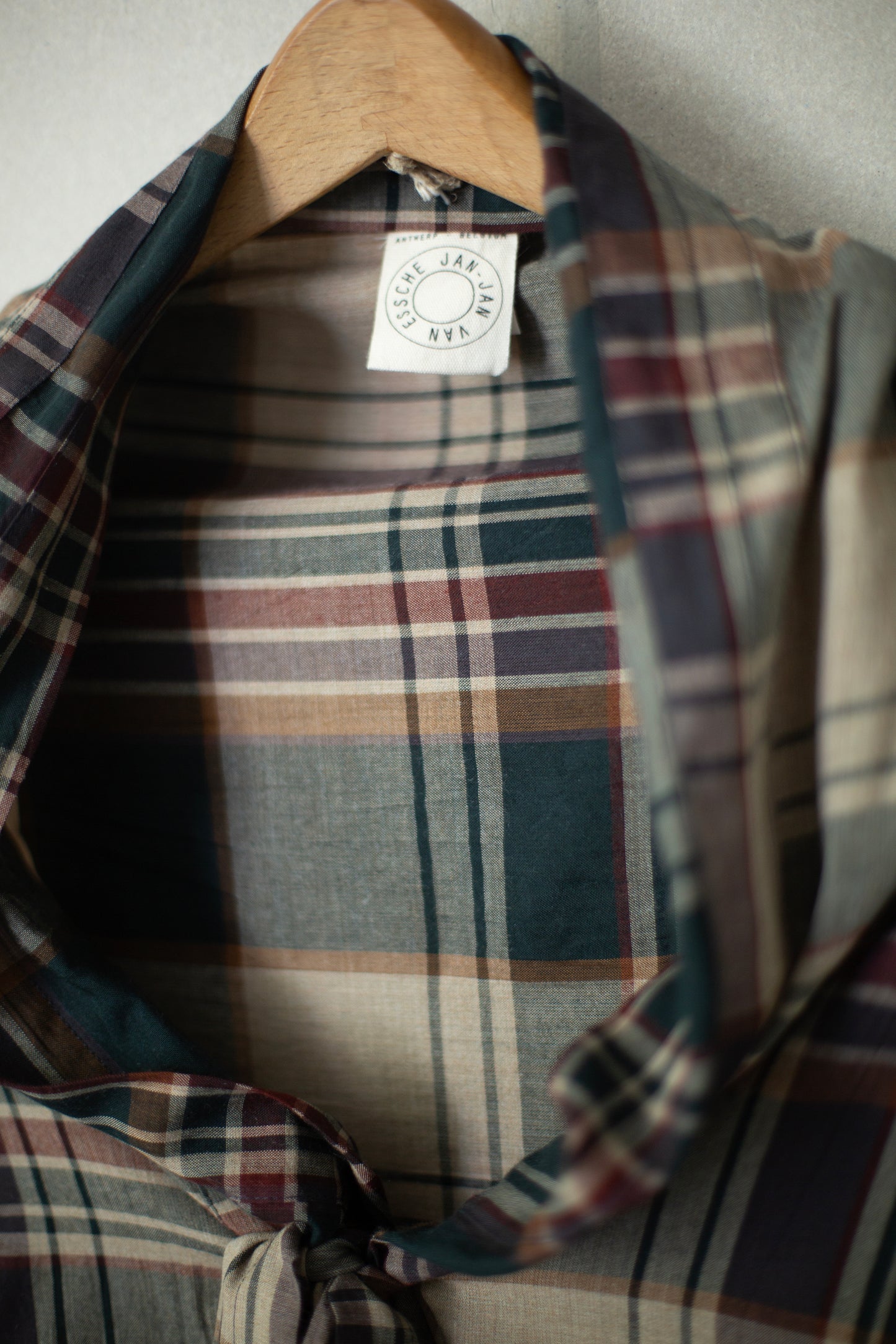 SCARF#33 - MADRAS II SAND-GREEN-BURGUNDY