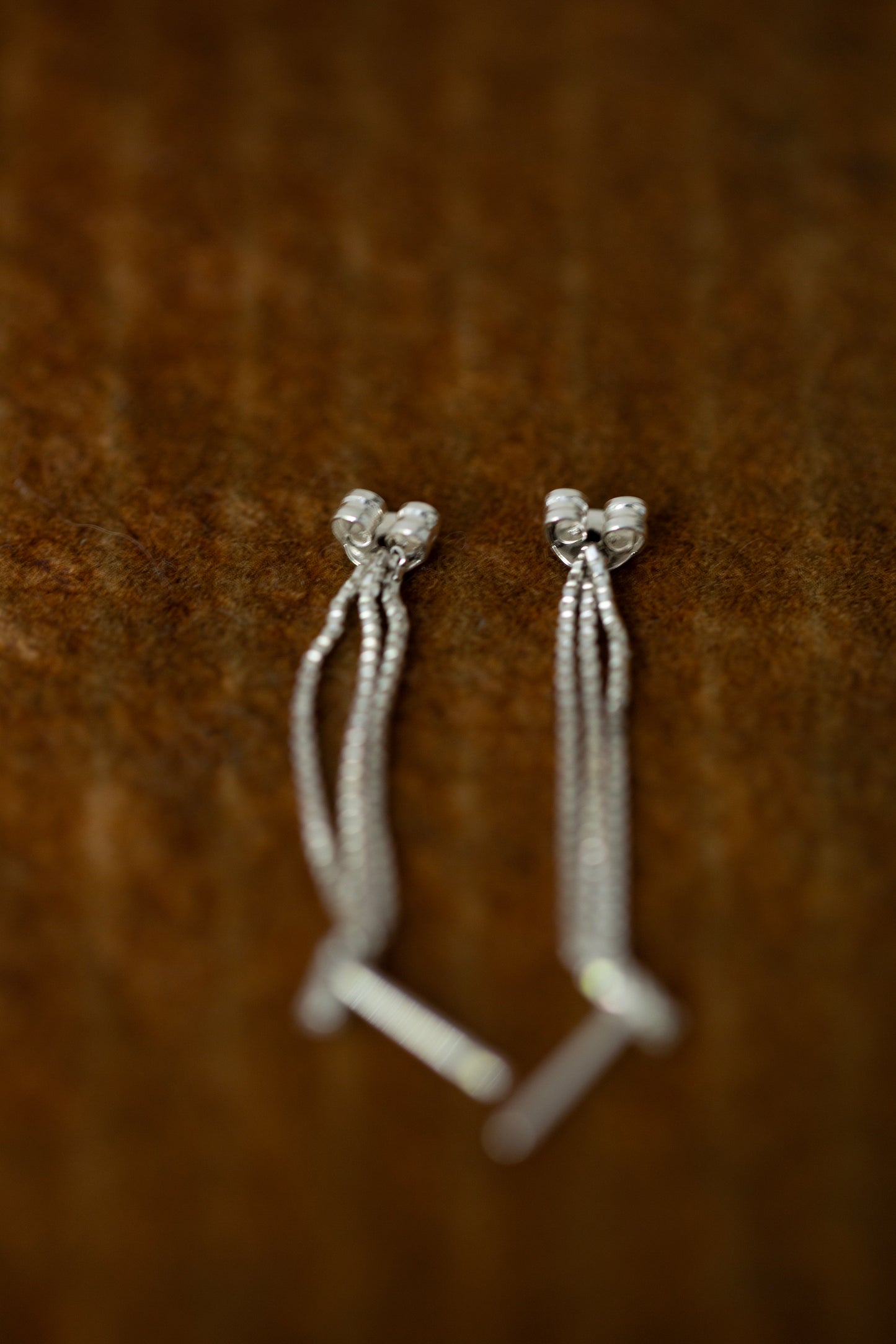 Pair Of Silver Chain Earrings S
