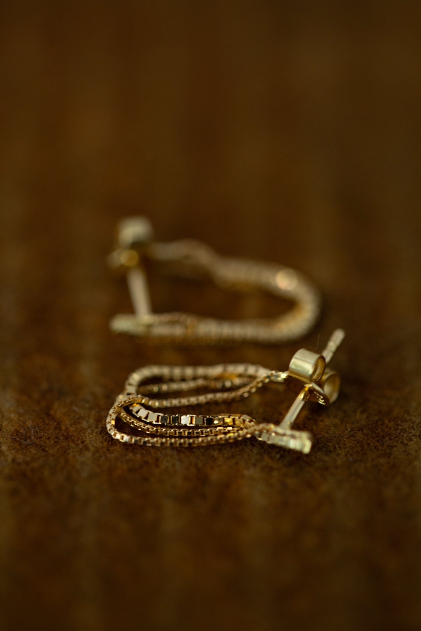 Pair Of Gold Chain Earrings S