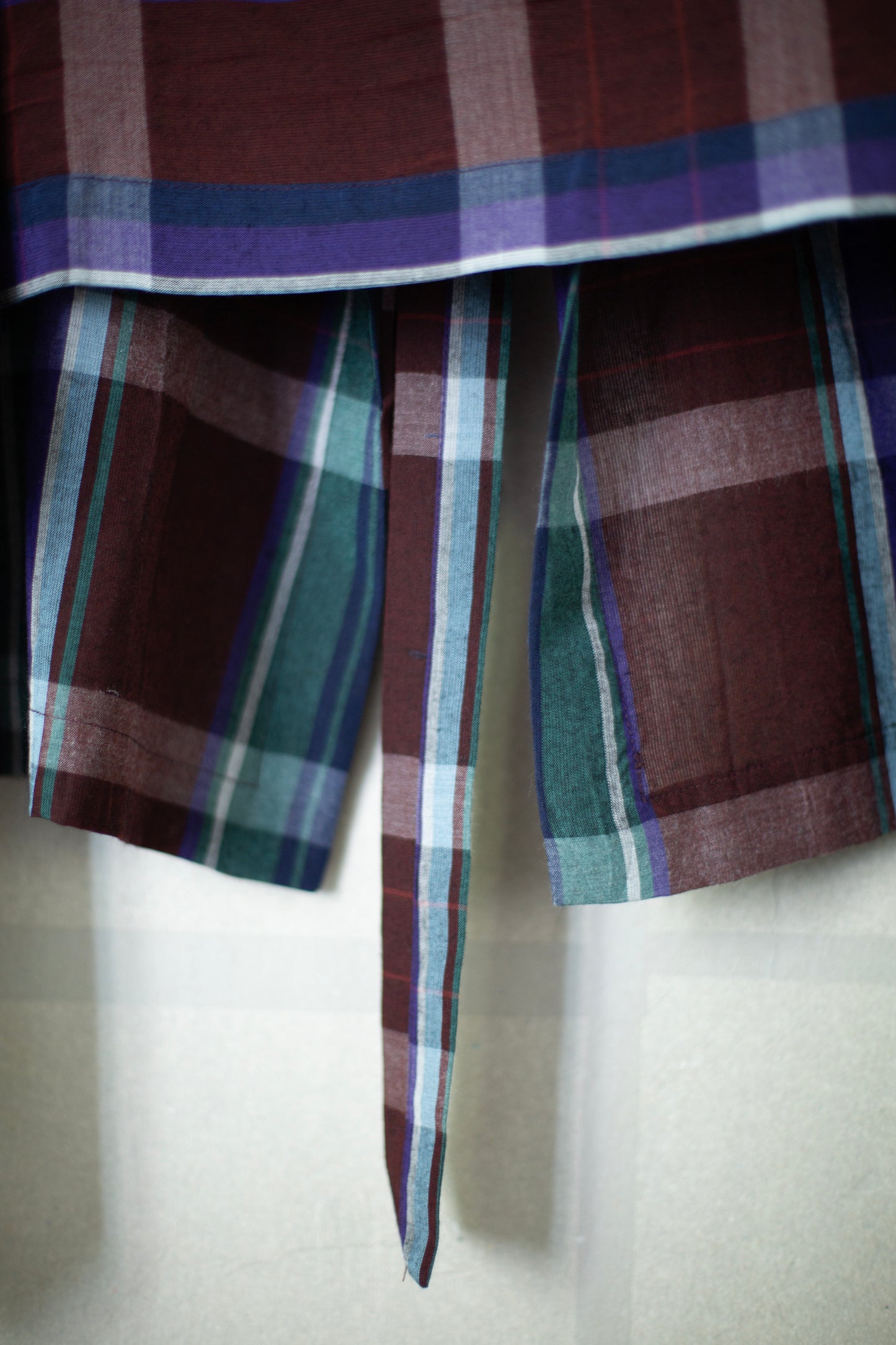 SCARF#33 - MADRAS I BORDEAUX-PURPLE-GREEN