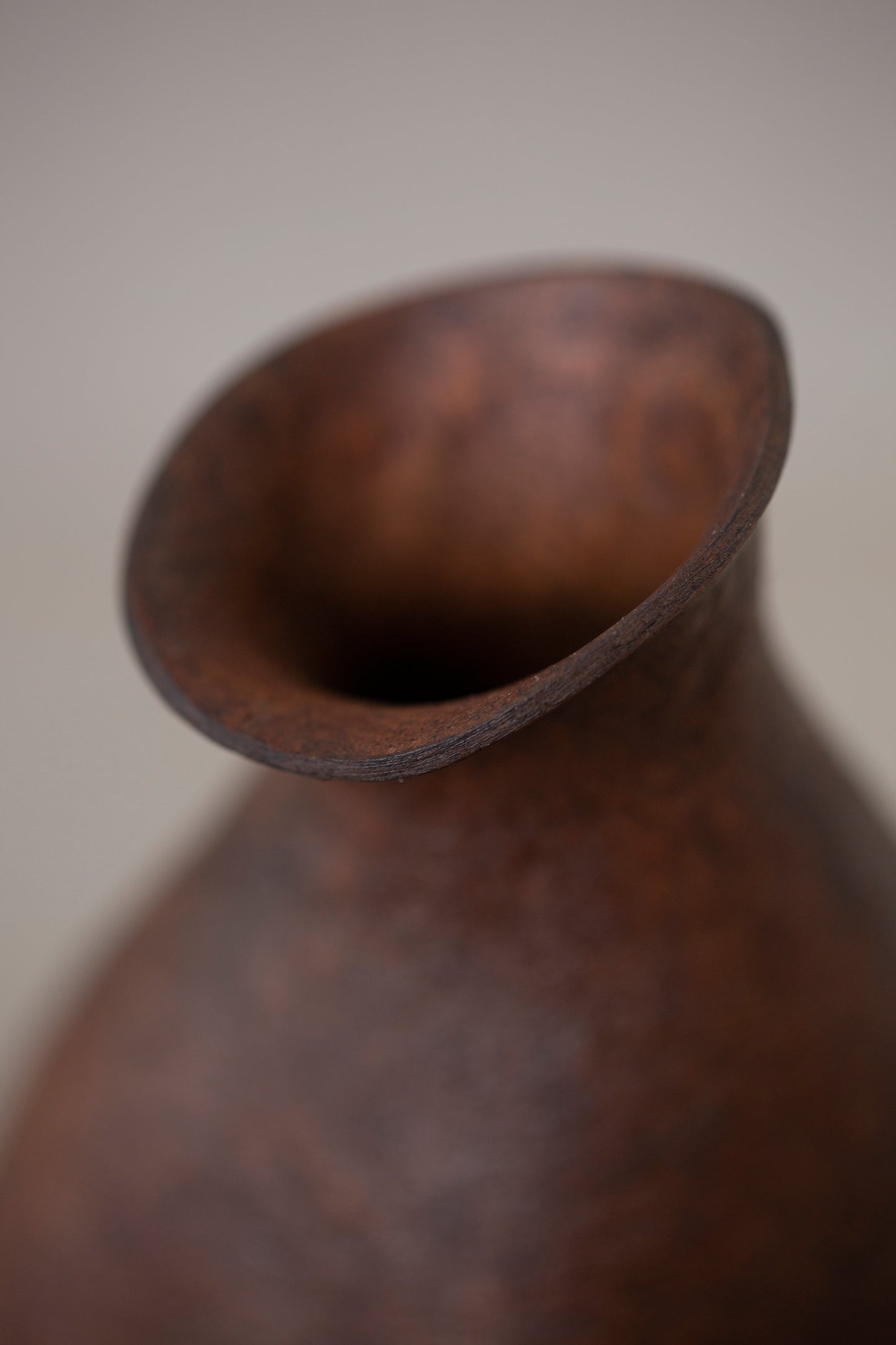 Hand crafted leather vase