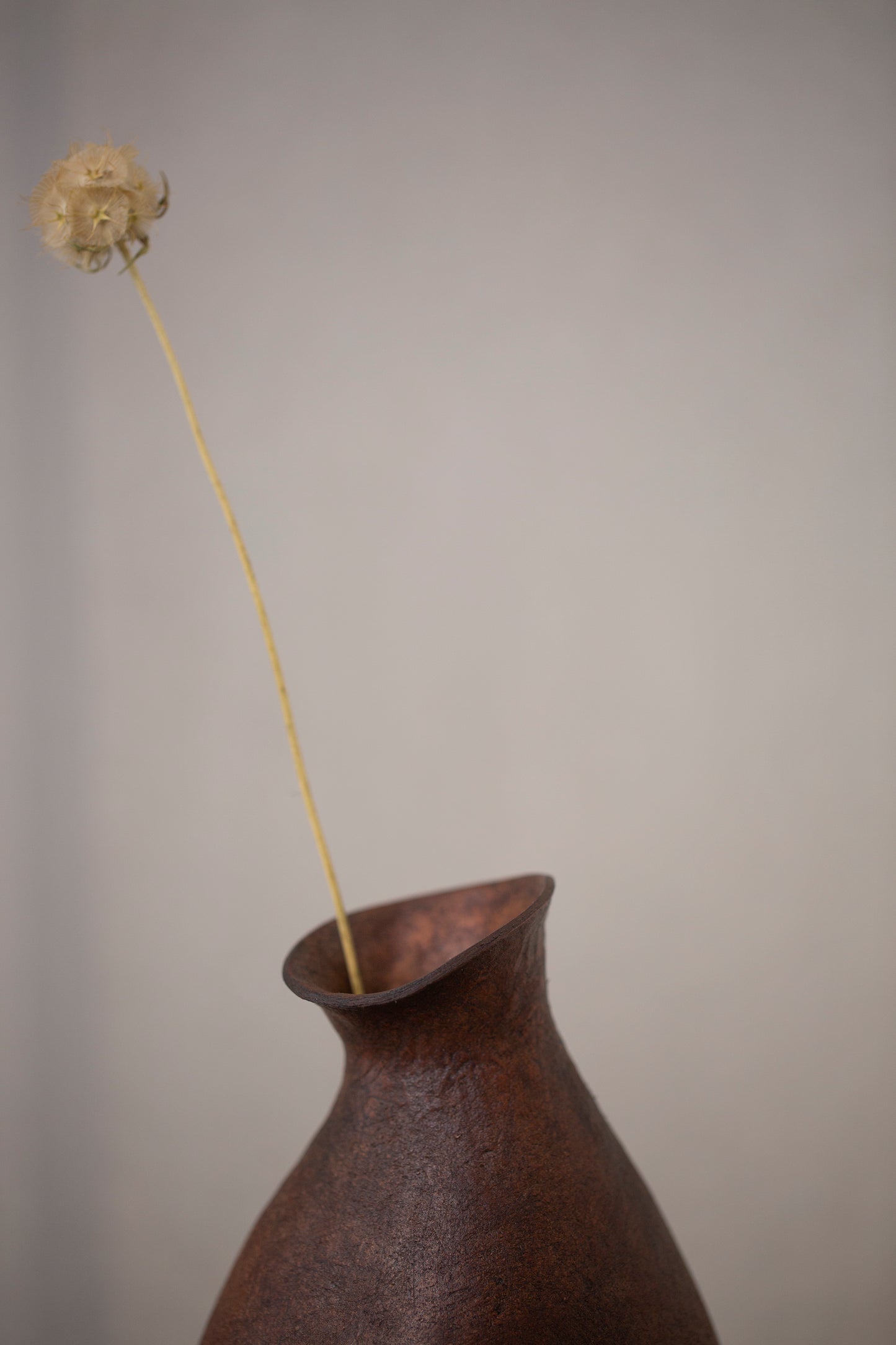 Hand crafted leather vase