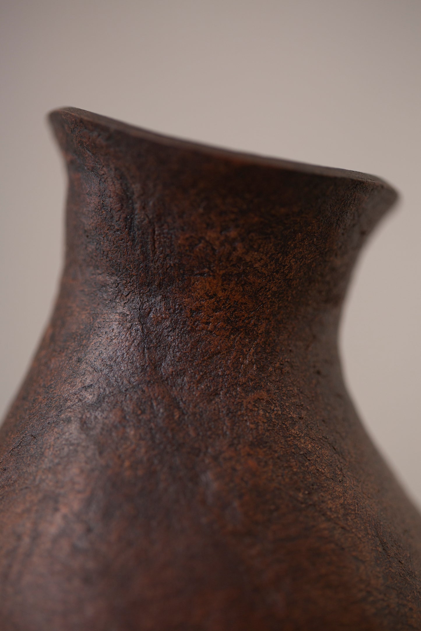 Hand crafted leather vase