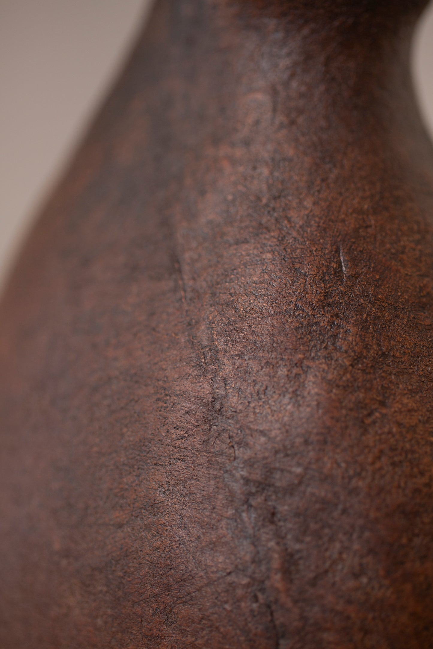 Hand crafted leather vase
