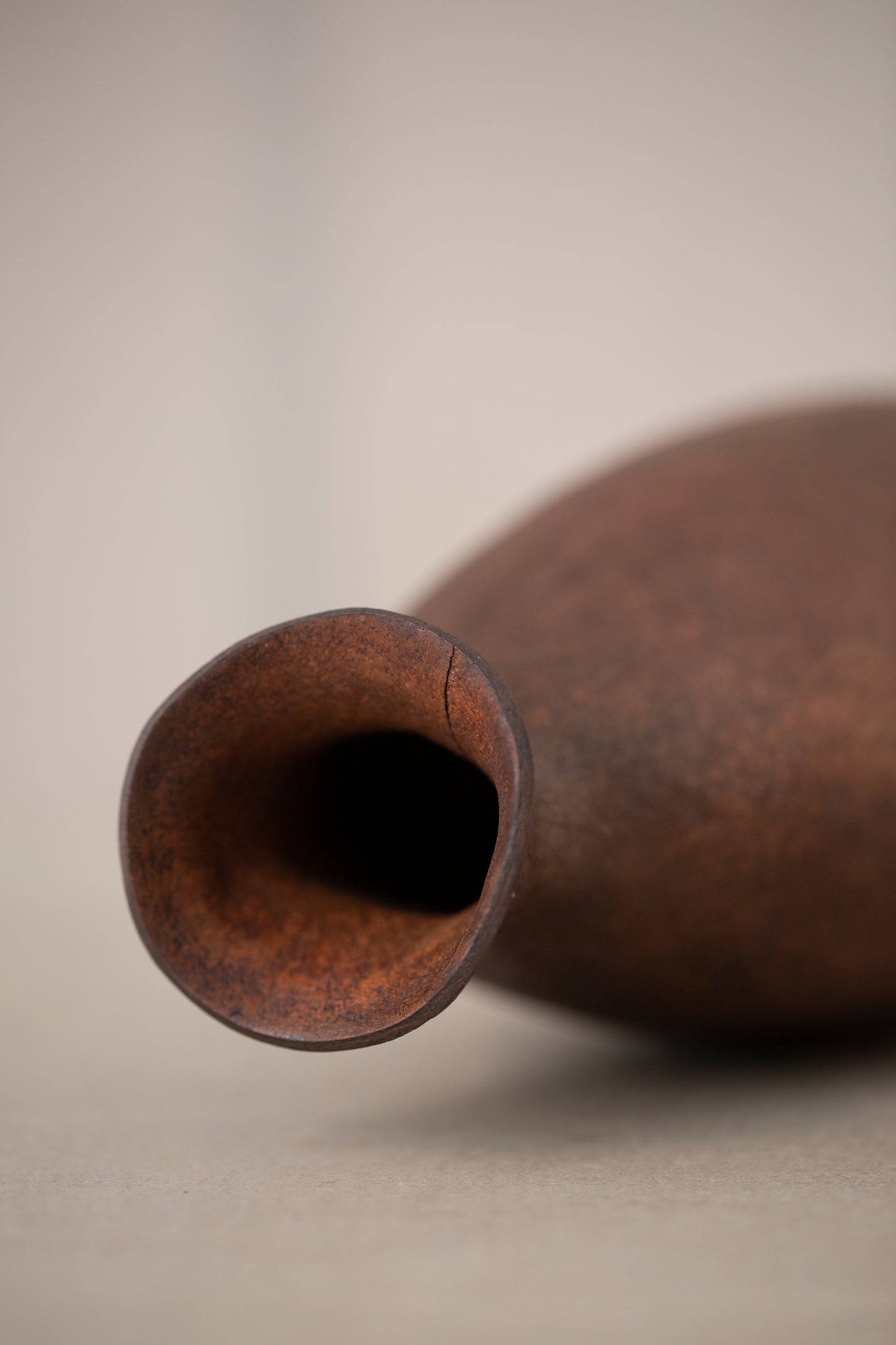 Hand crafted leather vase