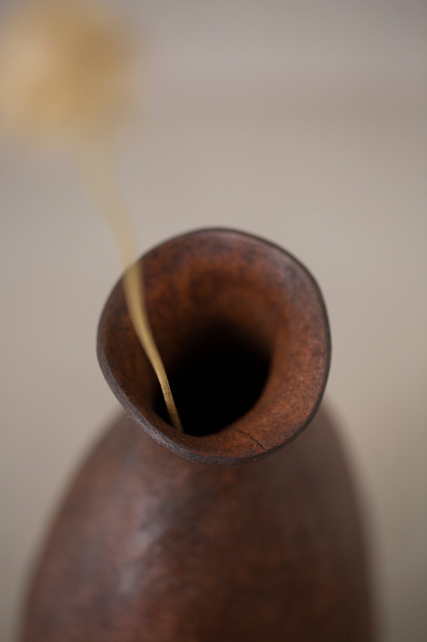 Hand crafted leather vase