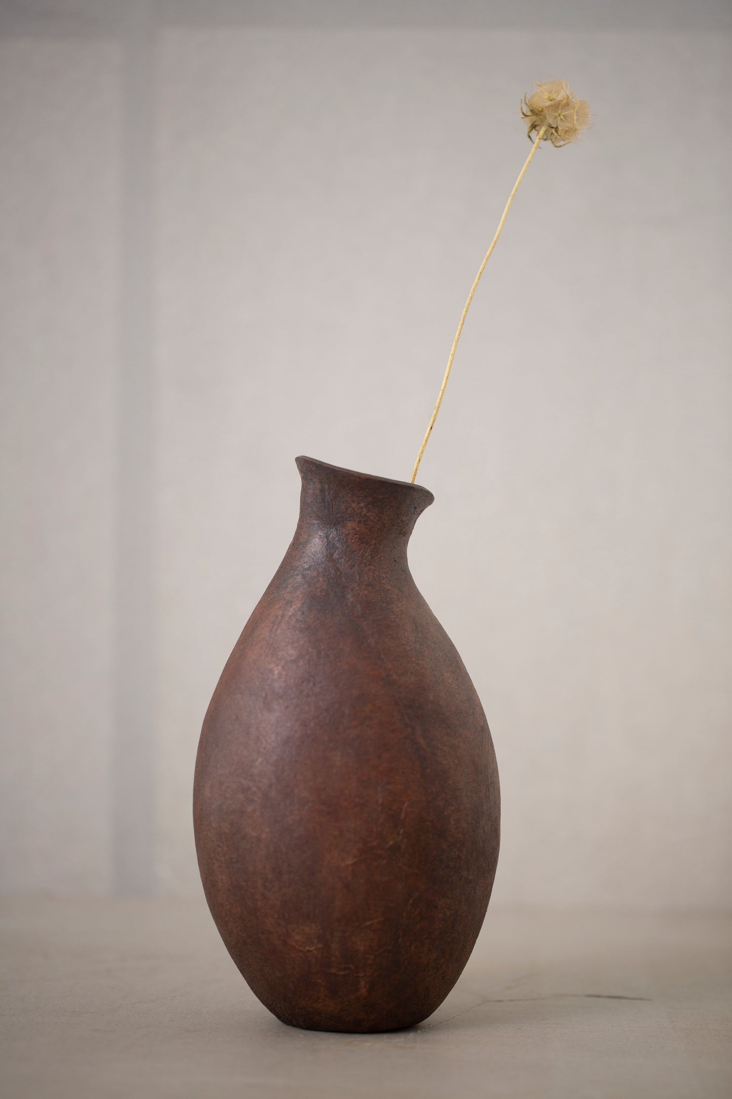 Hand crafted leather vase