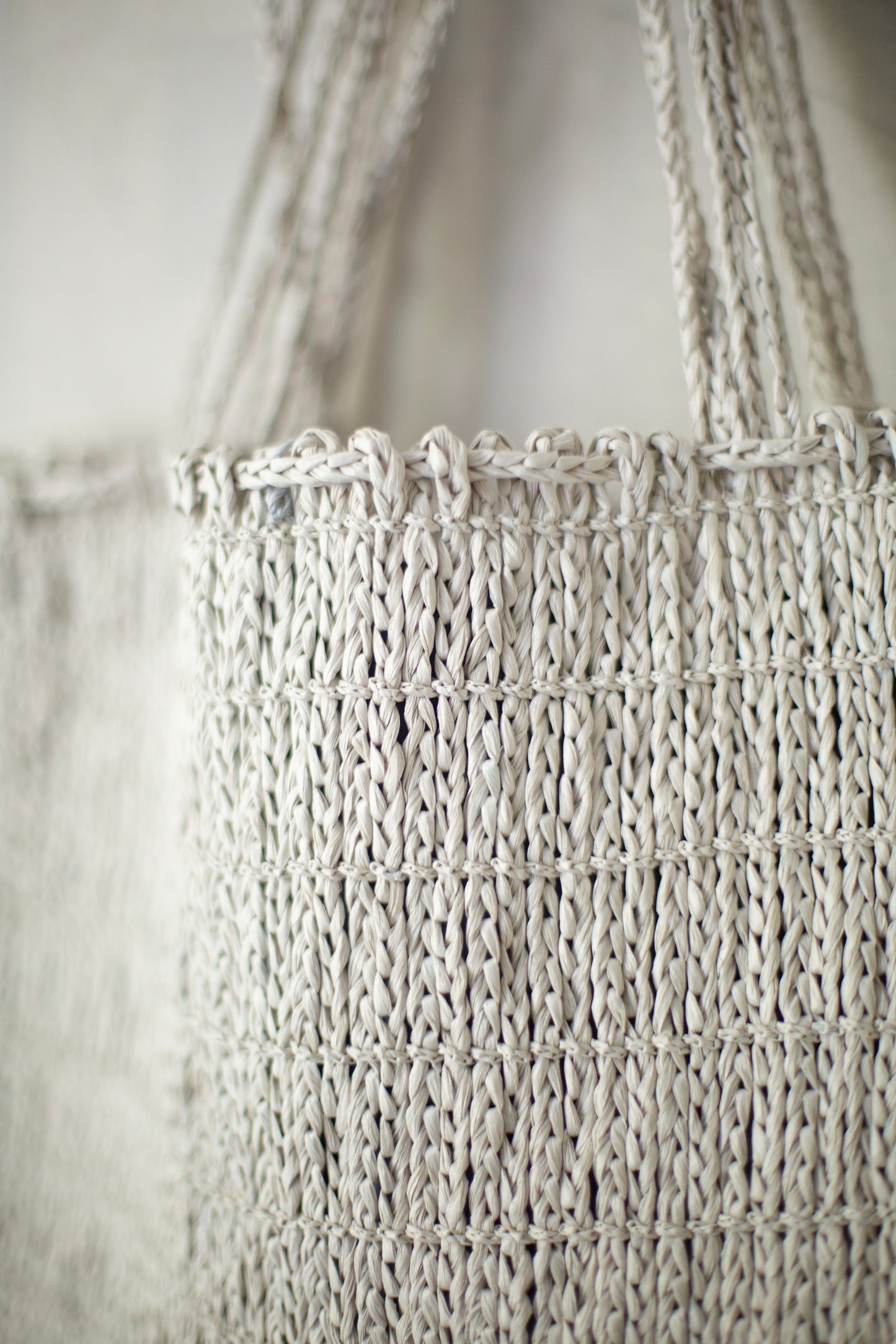 Jomon Knitted Bag In off white Washi Fiber