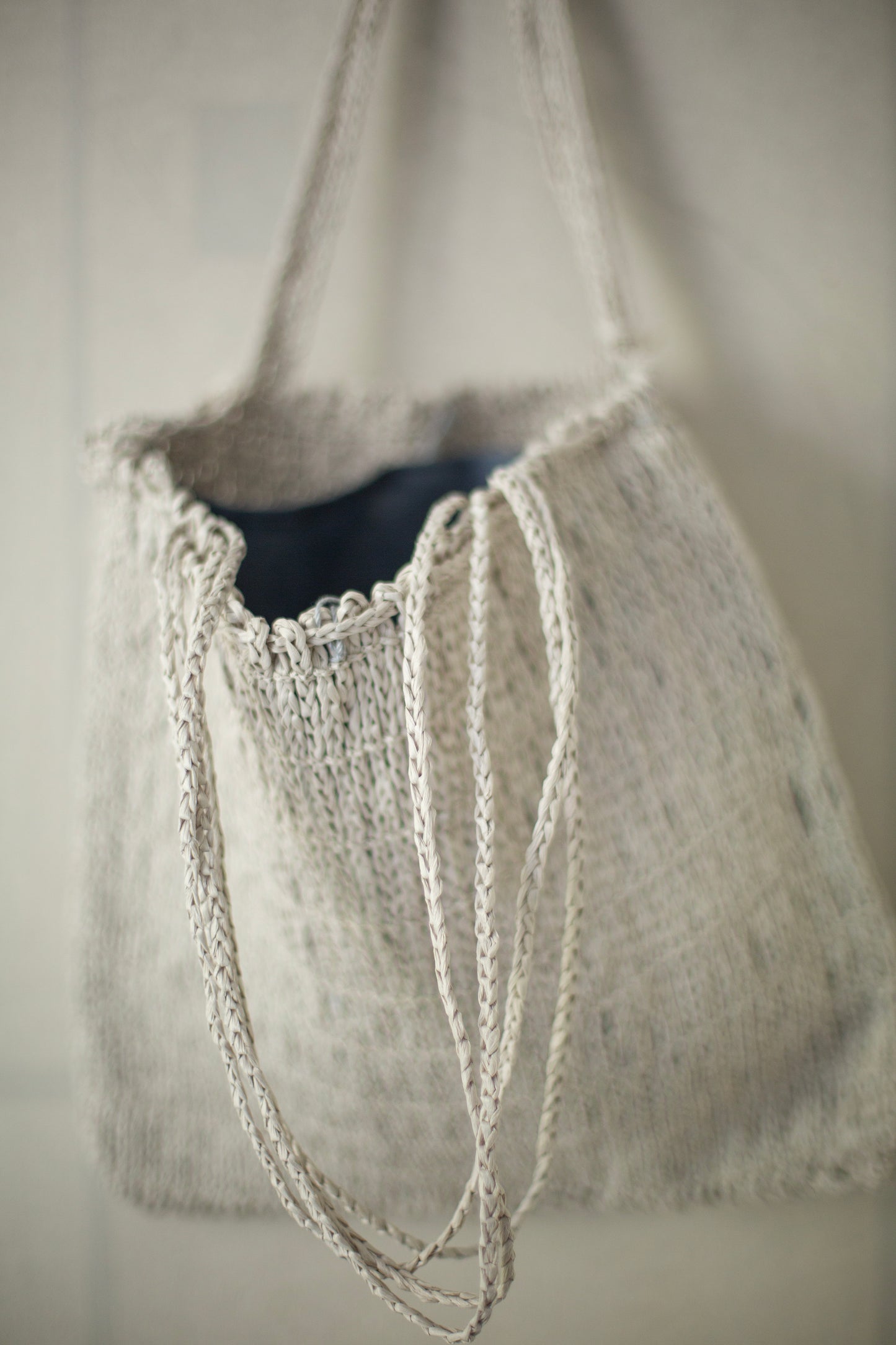 Jomon Knitted Bag In off white Washi Fiber