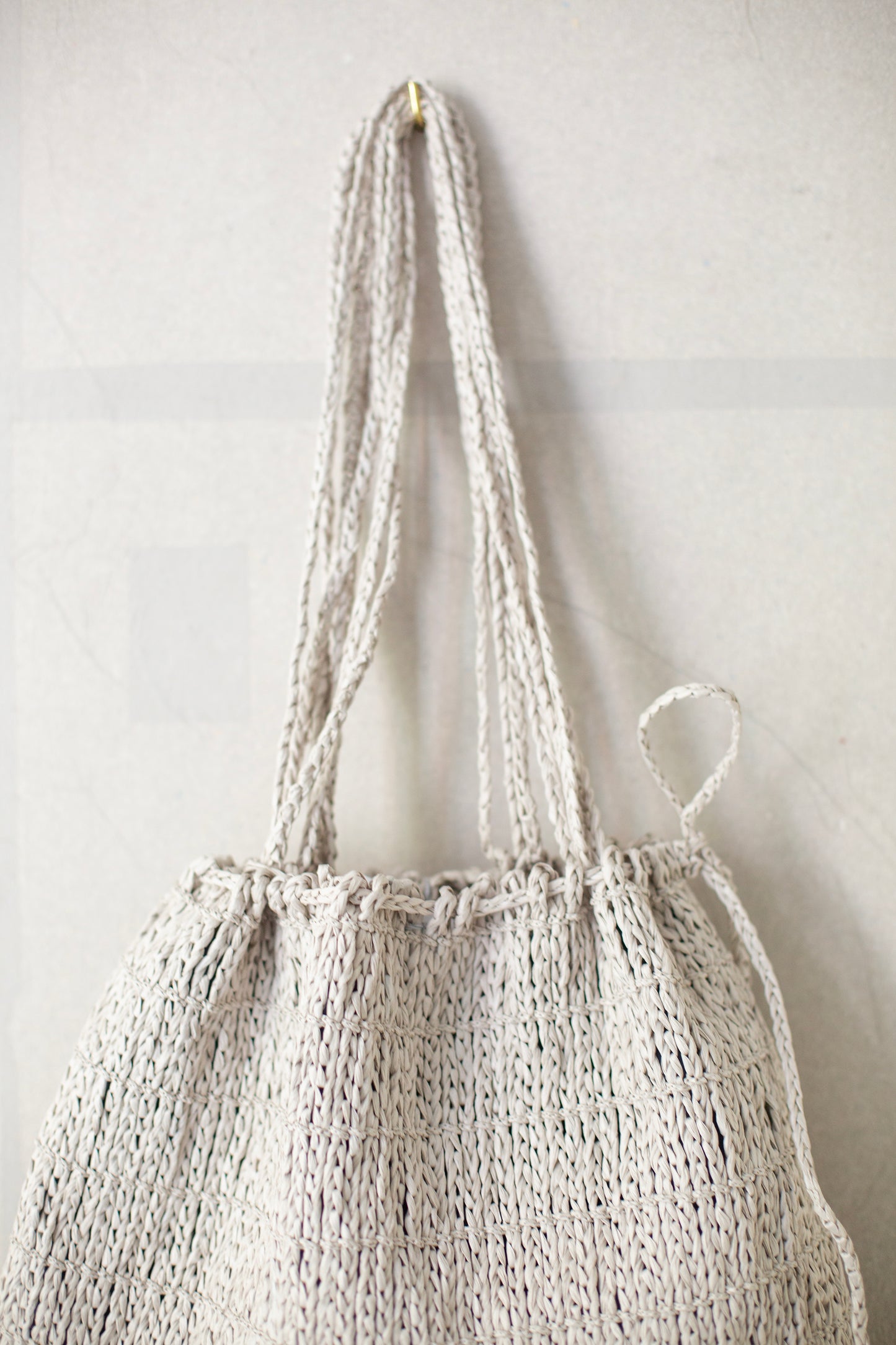 Jomon Knitted Bag In off white Washi Fiber
