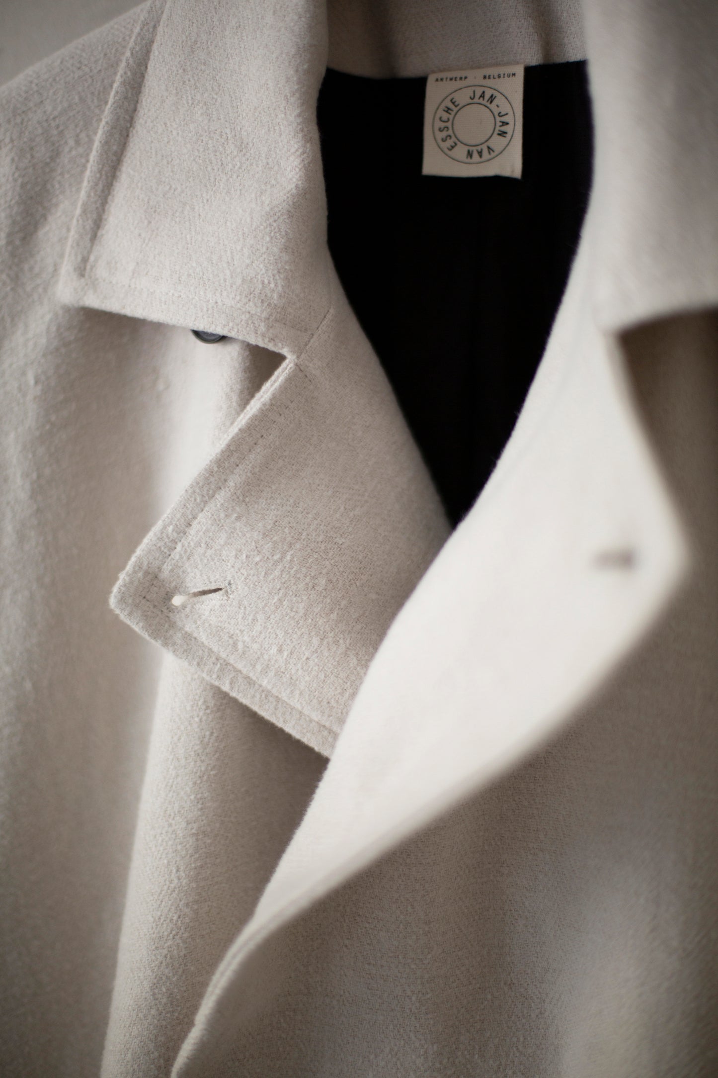 Coat#27 - Ivory Brushed Herringbone Hemp