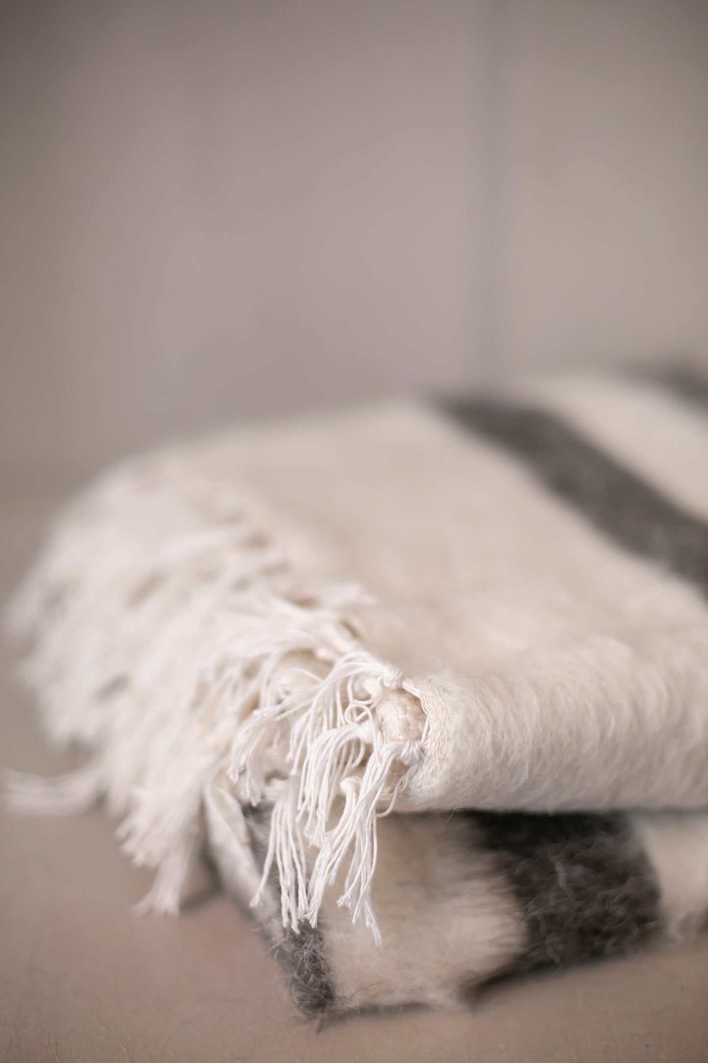Vintage Striped Handwoven Wool Carpet