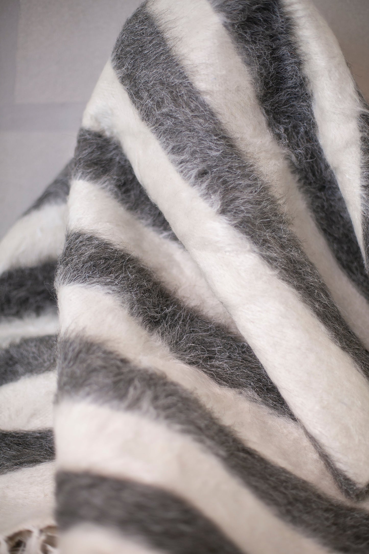 Vintage Striped Handwoven Wool Carpet