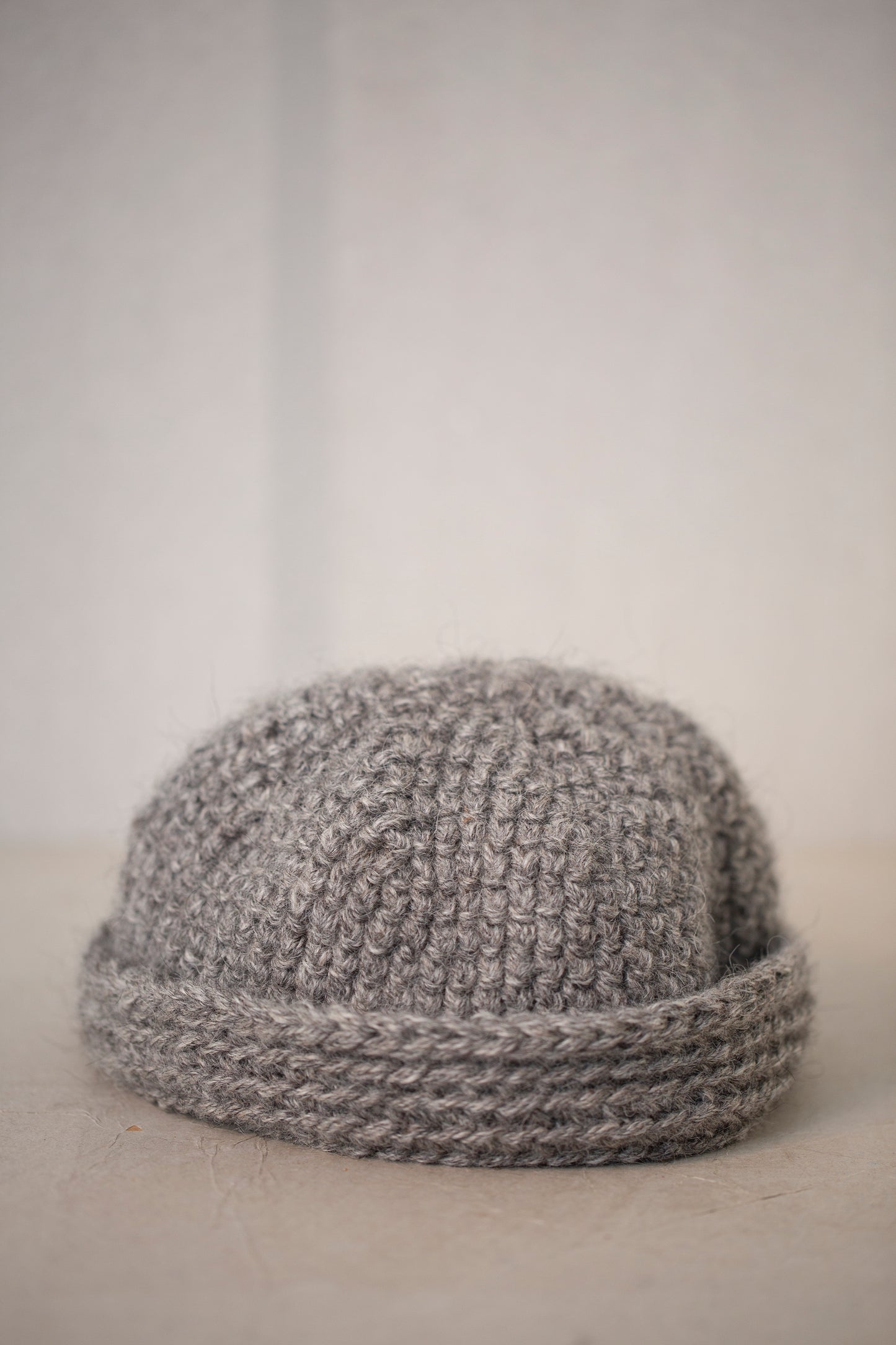 BEANIE#7 - NATURAL GREY ICELANDIC WOOL