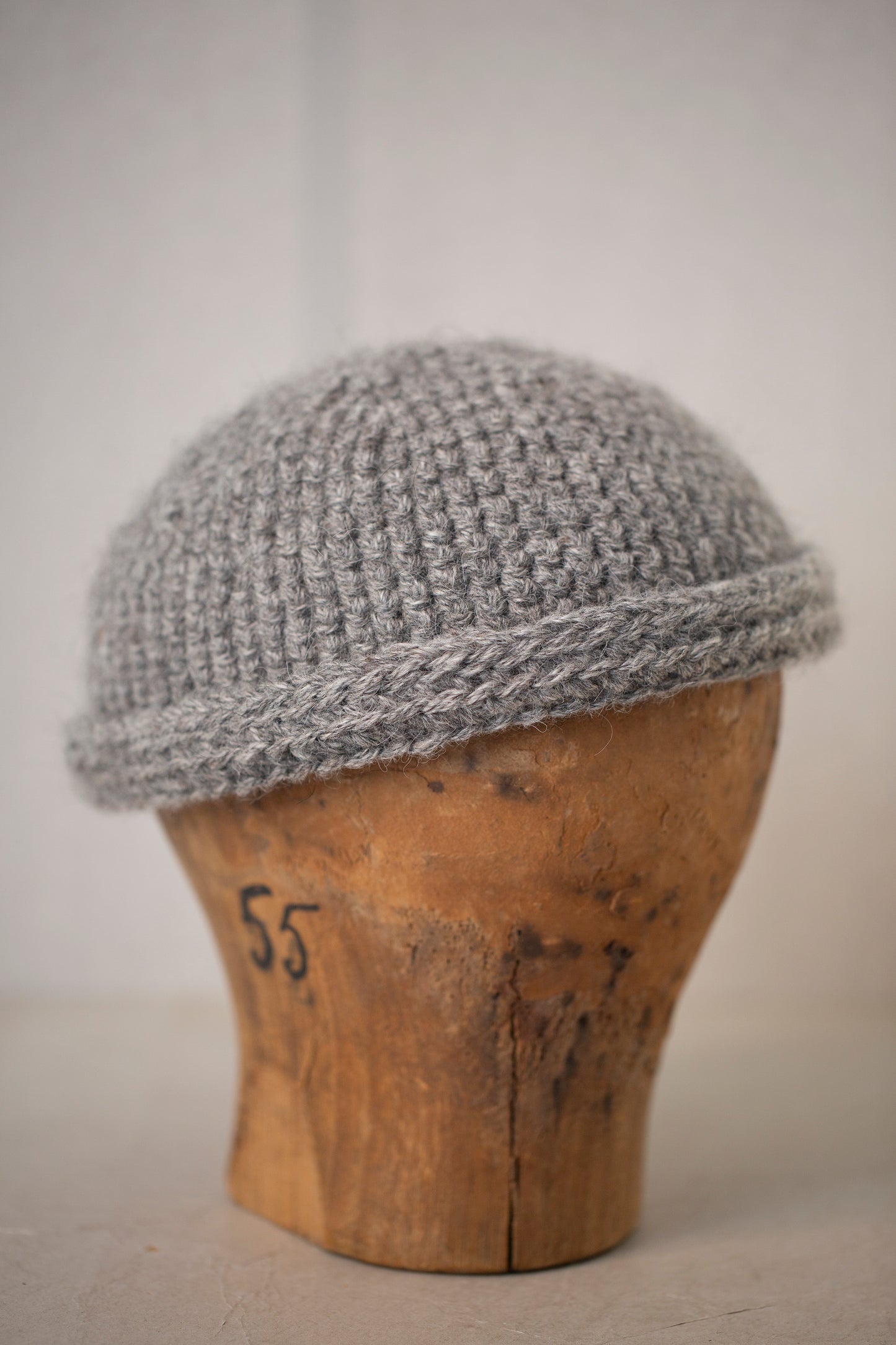 BEANIE#7 - NATURAL GREY ICELANDIC WOOL