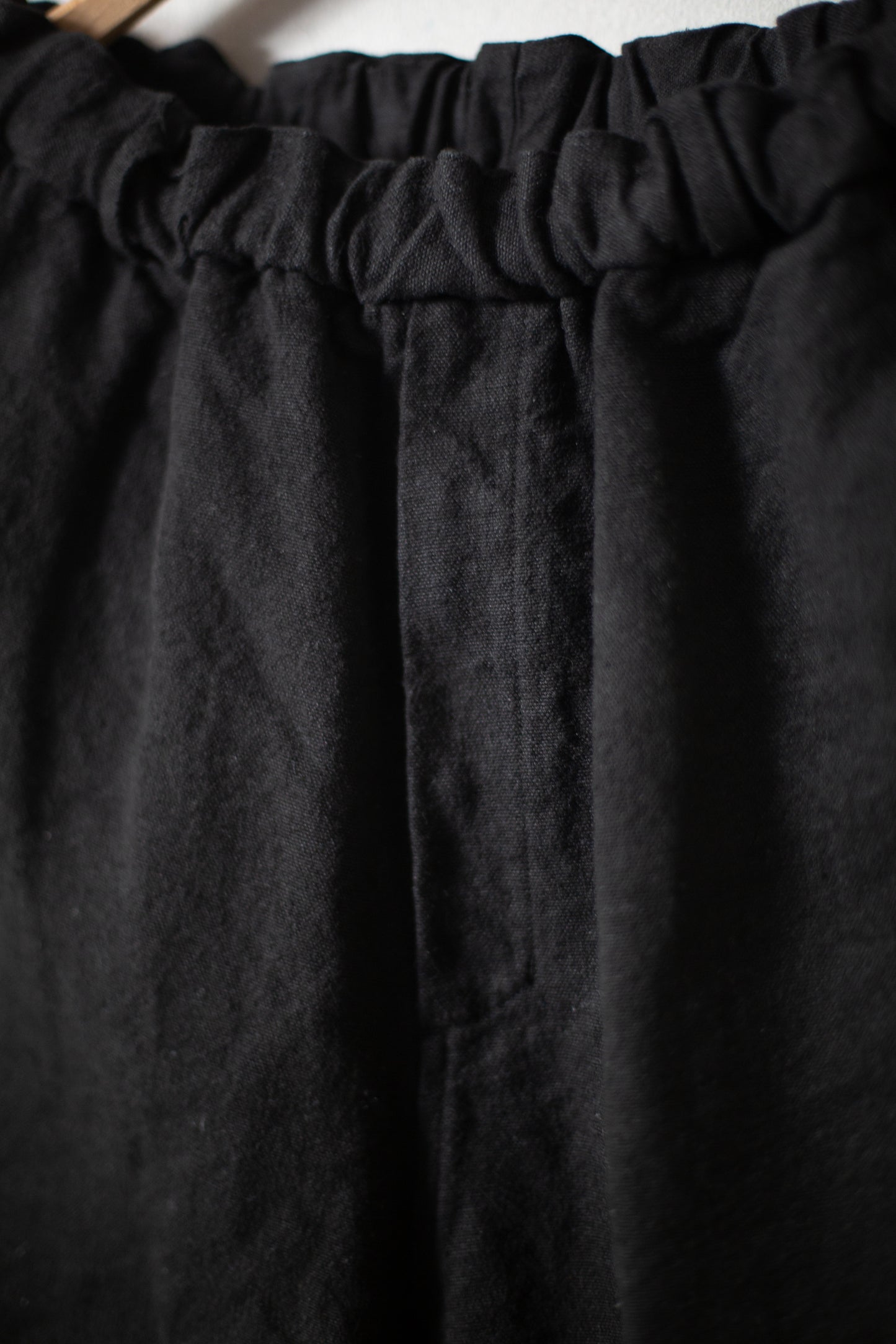 long Trousers In Black Brushed Linen/Ramie