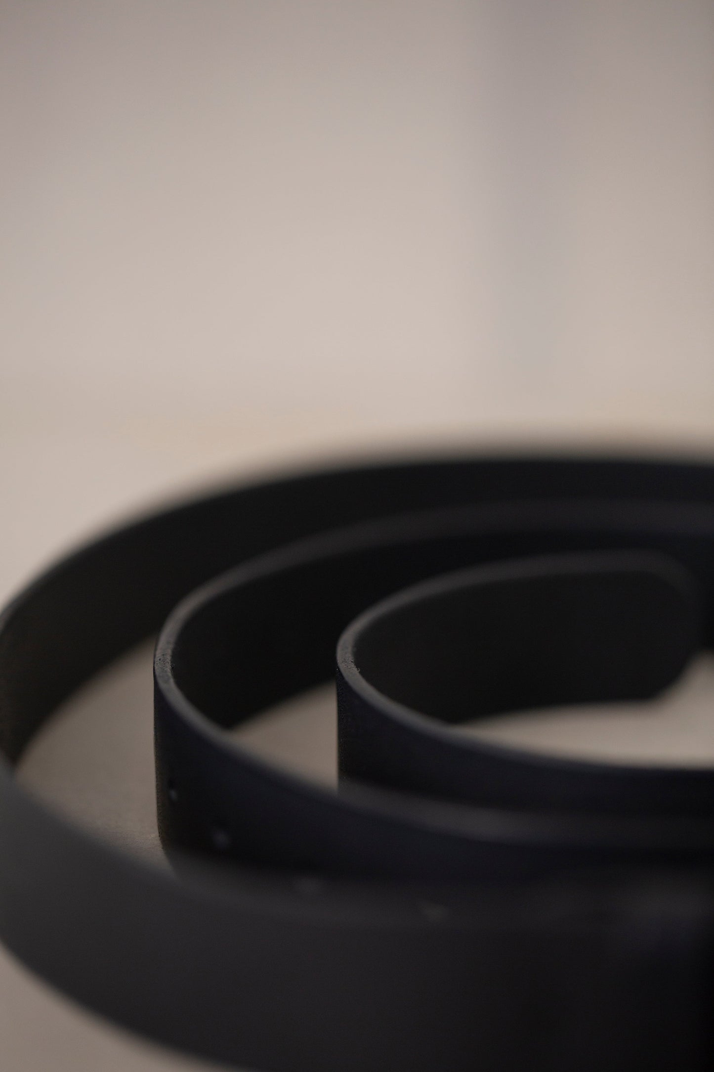 Black Leather Belt - rounded brass