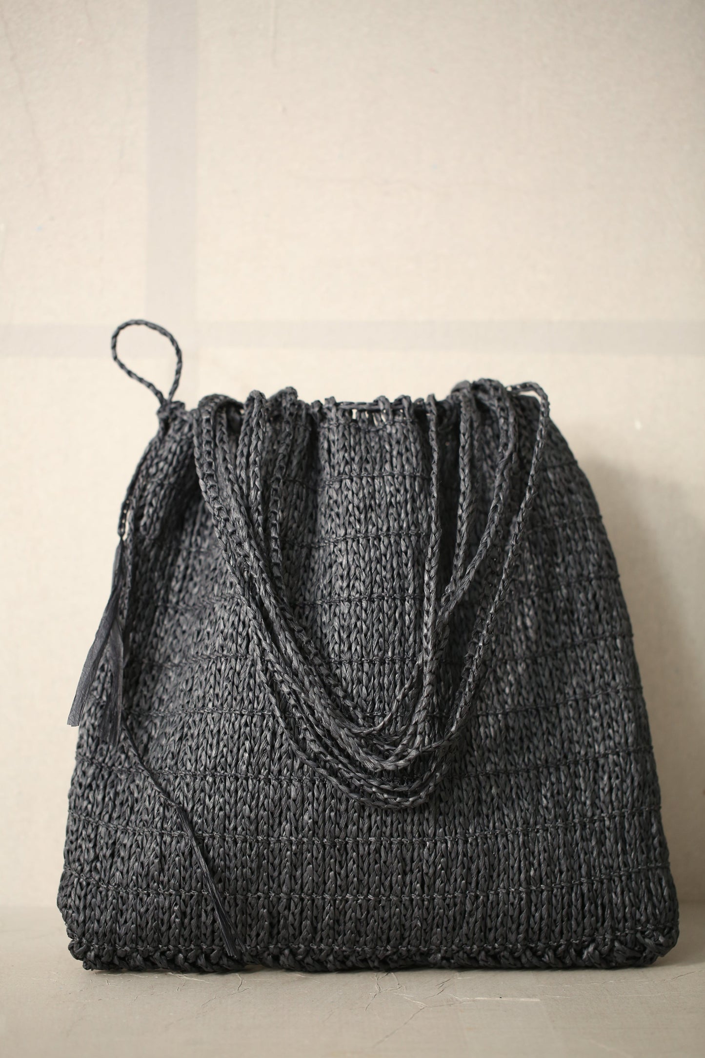 Jomon Knitted Bag In Navy Washi Fiber