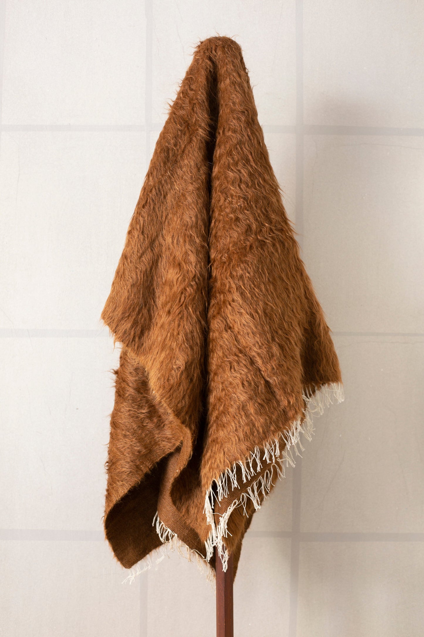 Vintage Natural Brown Siirt Handwoven Wool Carpet