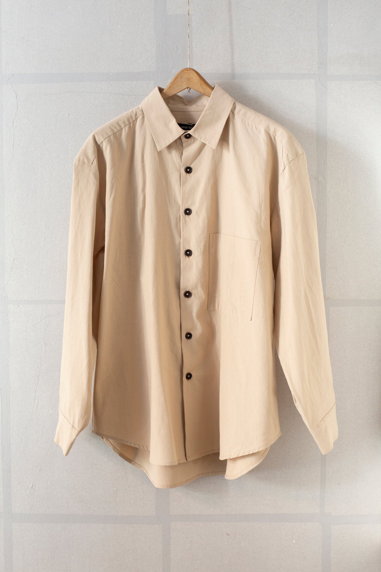 Big Shirt II In Natural Paper/cotton Broadcloth