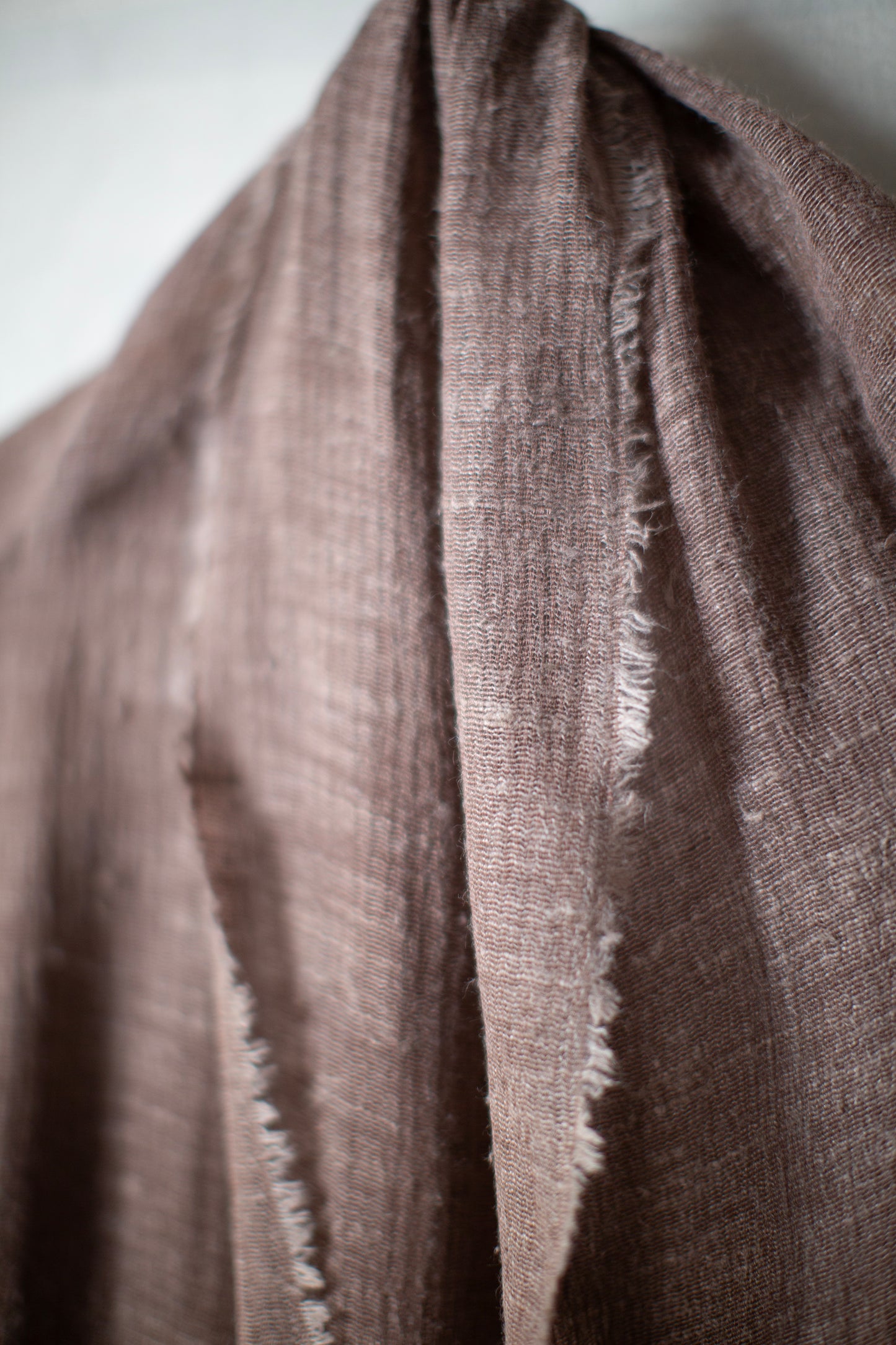 stole in dark horse chestnut tussar silk