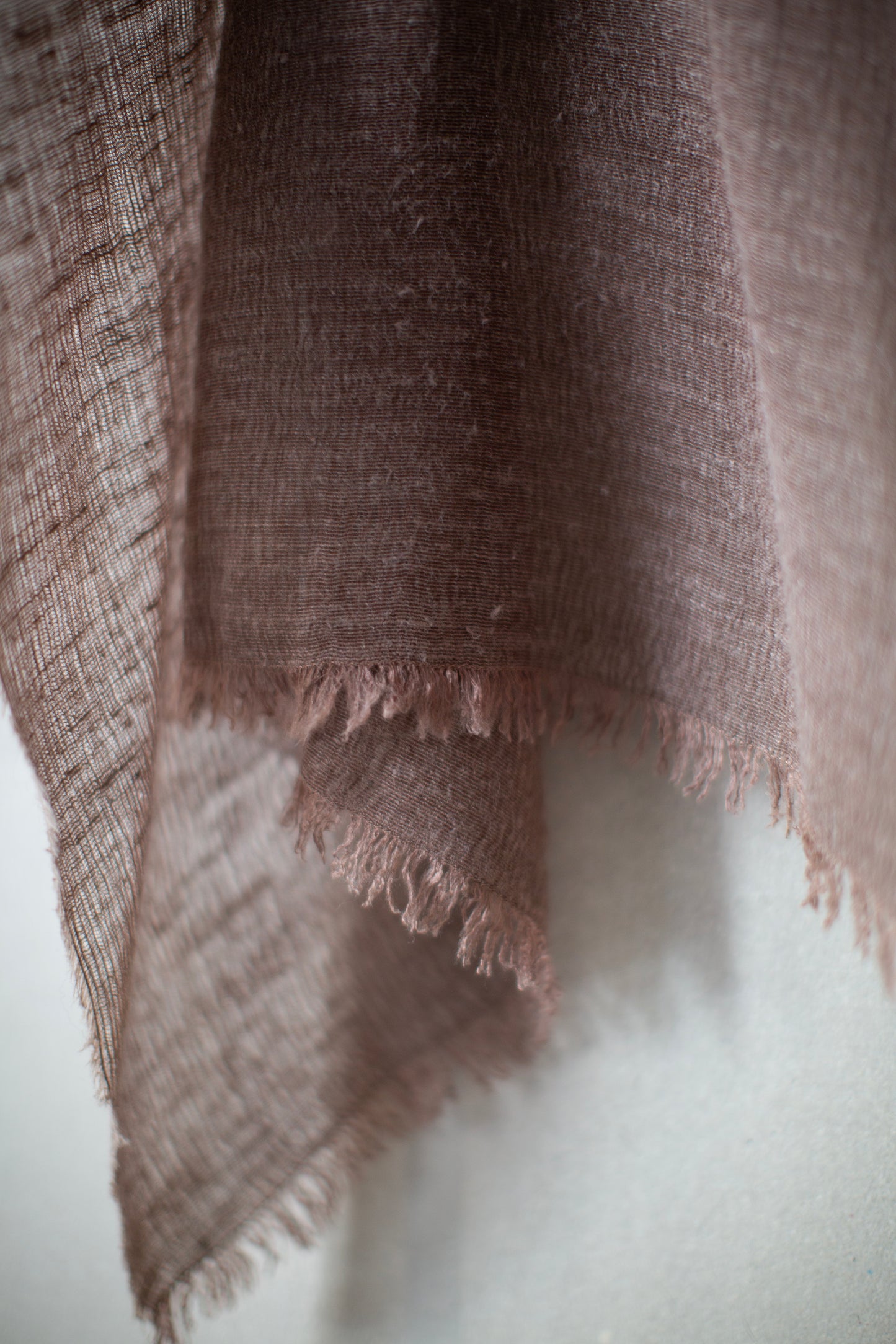 stole in dark horse chestnut tussar silk