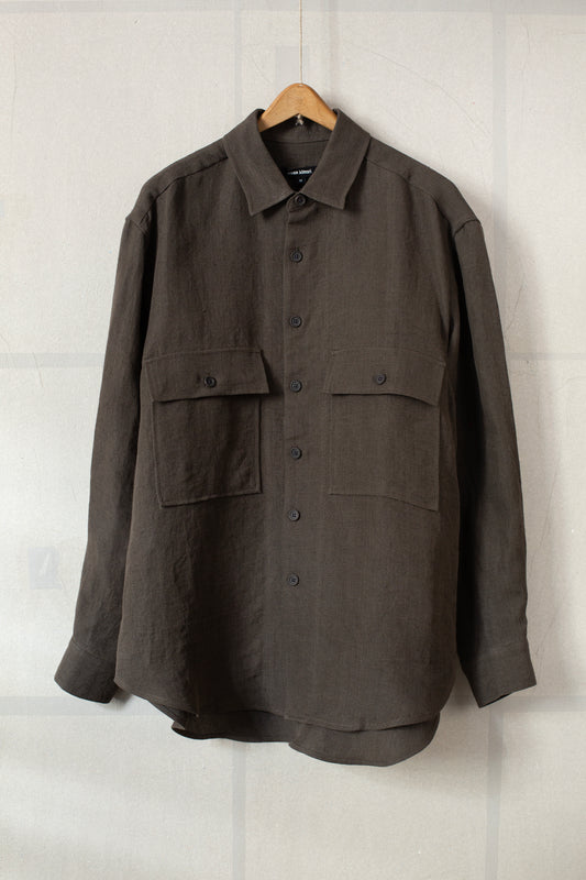 Big Shirt in shale grey dobby weave hemp
