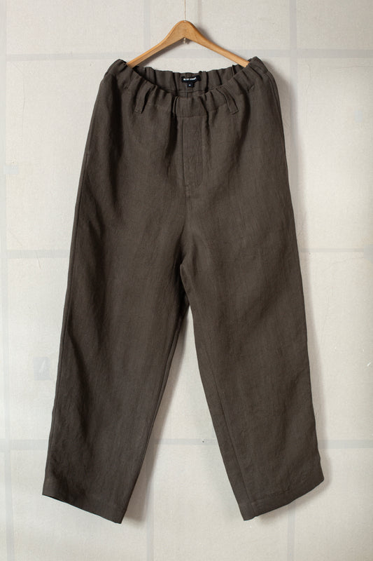 Elastic Pant in shale grey dobby weave hemp