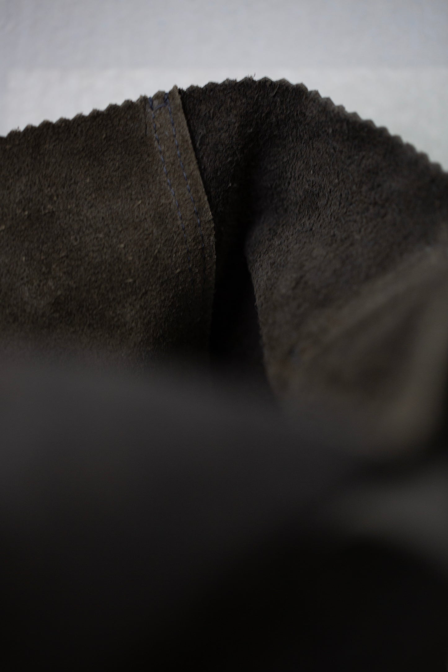 Dark grey textured Leather Tote Bag
