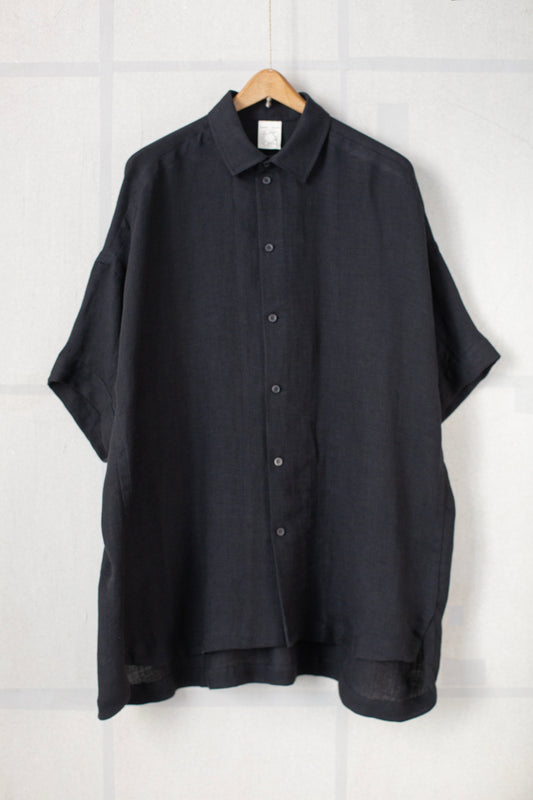SHIRT#98 - LINEN MESH BLACK