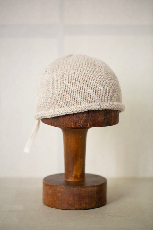 Almond hand knitted beanie
