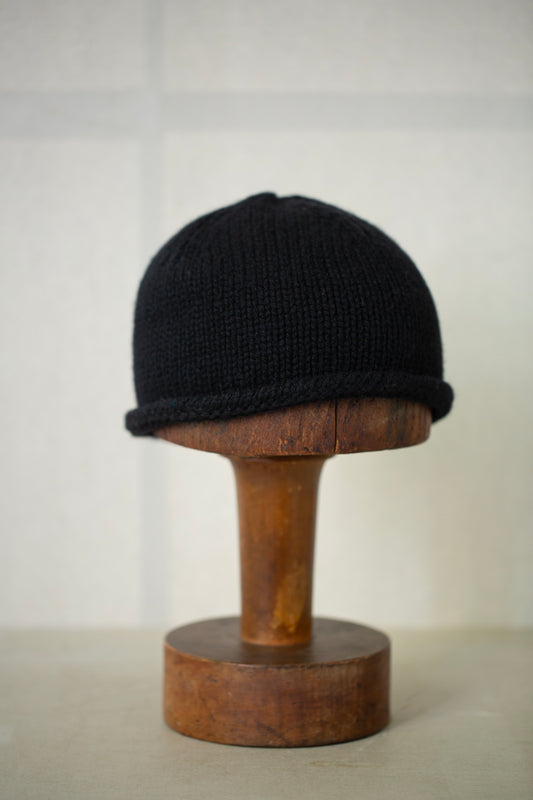 Black hand knitted beanie