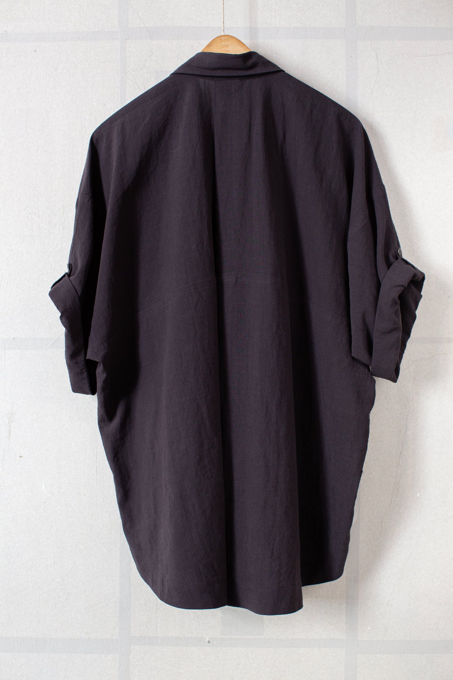 SHIRT#114 - LINEN SILK SHIRTING SUMI KURO