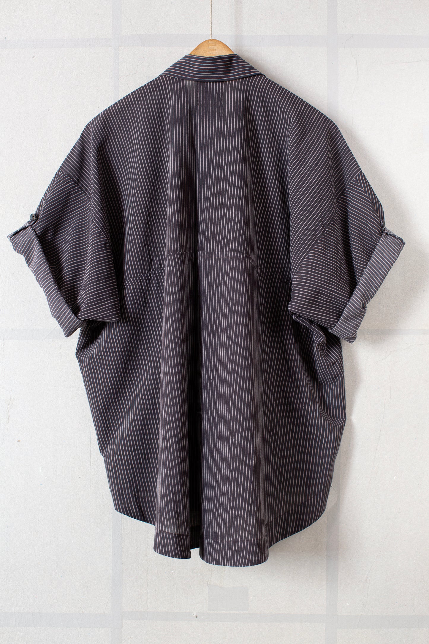 SHIRT#114 - CREPE COTTON SHIRTING GALLNUT BLACK